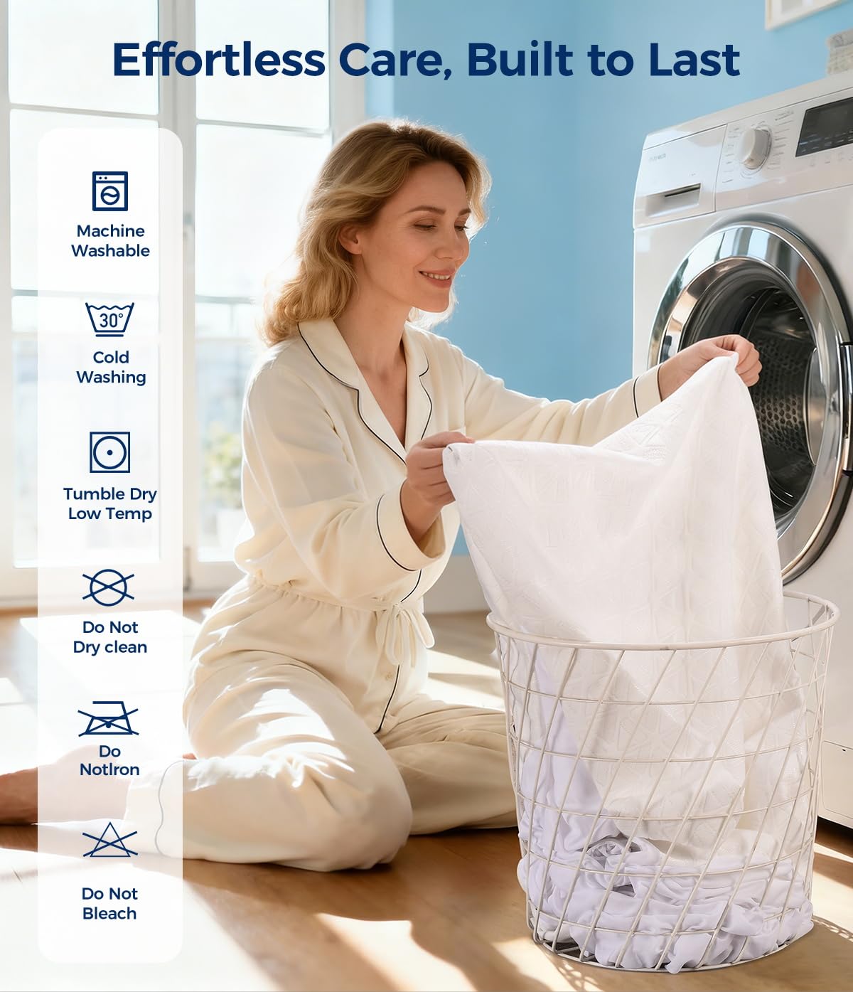 AVIKEN Waterproof Mattress Protector King Size, Soft Breathable Mattress Pad with Deep Pocket 8"-21", Noiseless 3D Air Fabric Cooling Mattress Cover for Bed, Machine Washable, White