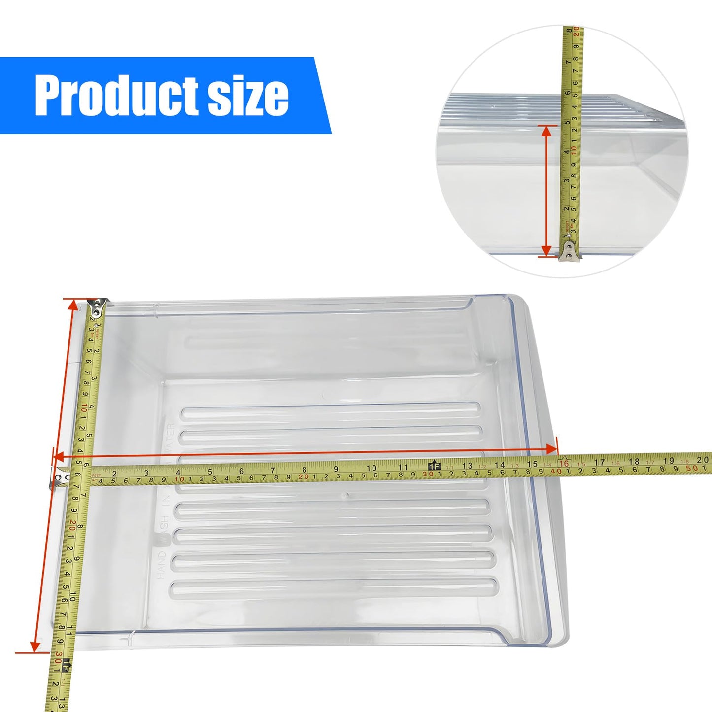 240530811 Refrigerator Meat Cripser Pan Compatible with Frigidaire Kenmore Refrigerator -Replaces 240530801, 240530813,240354201(15.7 * 11.6 * 4.3 INCH)