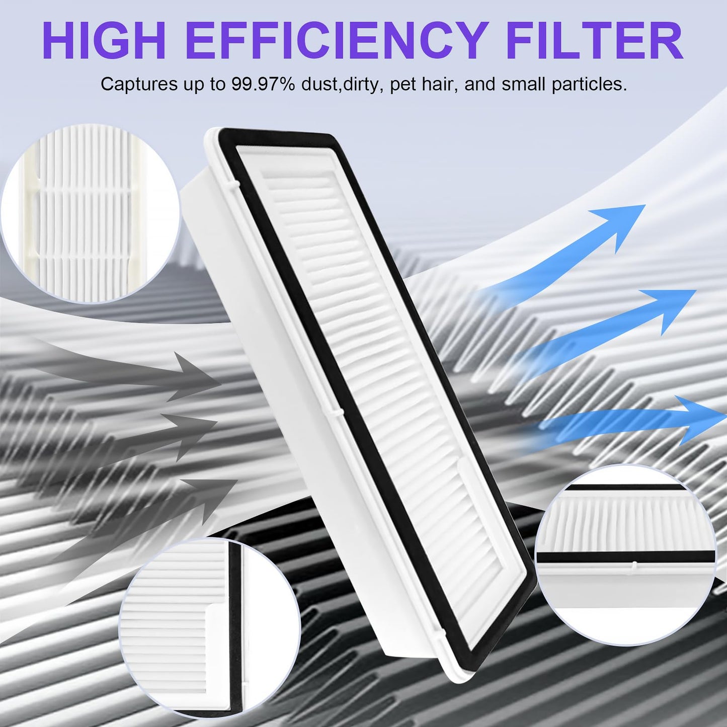 Replacement Accessories Compatible with Narwal Freo X Ultra Robot Vacuum Cleaner, 2 Main Brush, 6 Hepa Filter, 6 Dust Bags, 8 Mop Pads, 8 Side Brushes