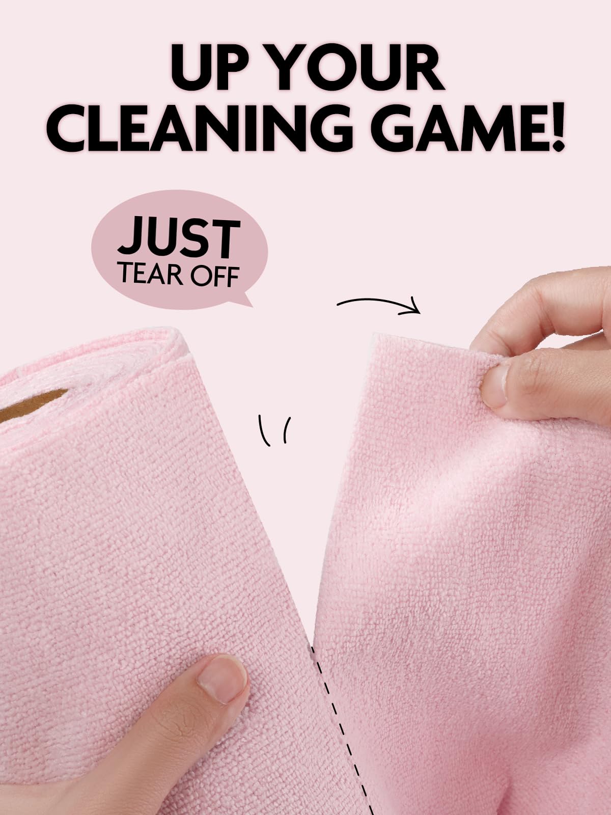 Fantasticlean Kitchen Towels - 80 Sheets - Reusable Washable Dishcloth Rolls, Super Absorbent, Premium Microfiber Cleaning Cloths, 10'' by 10'' (Pink,Blue,Tan,Moss Green)