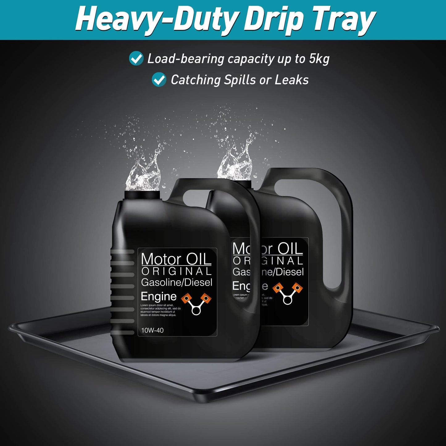 3 Pcs 22'' x 21'' Large Oil Drip Tray, Mini Fridge Drip Pan, Portable Under Washer Pan for Dishwasher, Air Conditioners, Dog Cage and Under Car