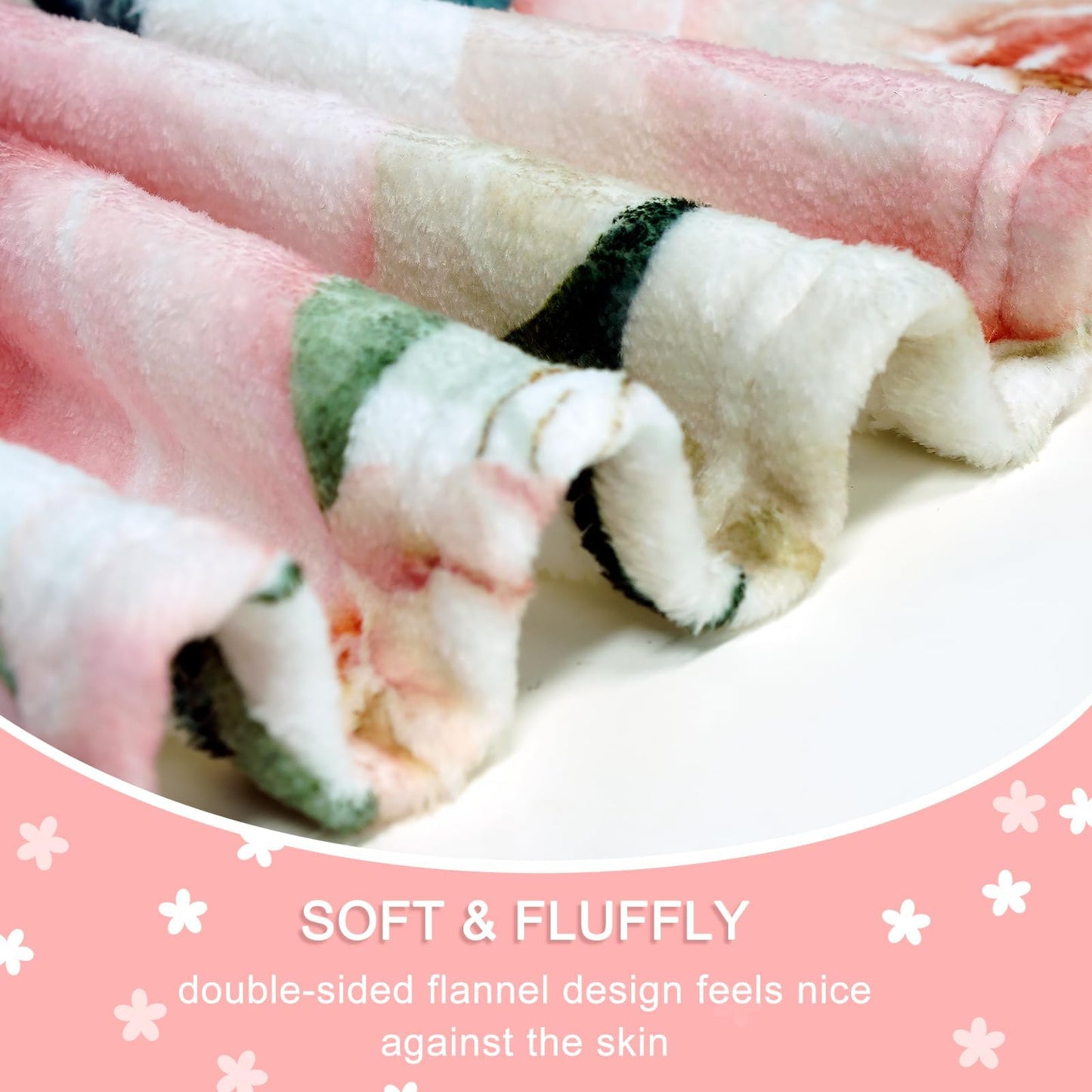 Mocsicka Mom Blanket for Mom - Ultra Soft Sherpa Fleece Throw from Daughter Son, 50x60 Inch Cozy Lightweight Luxury Throw for Women, Set with Floral Tote Bag