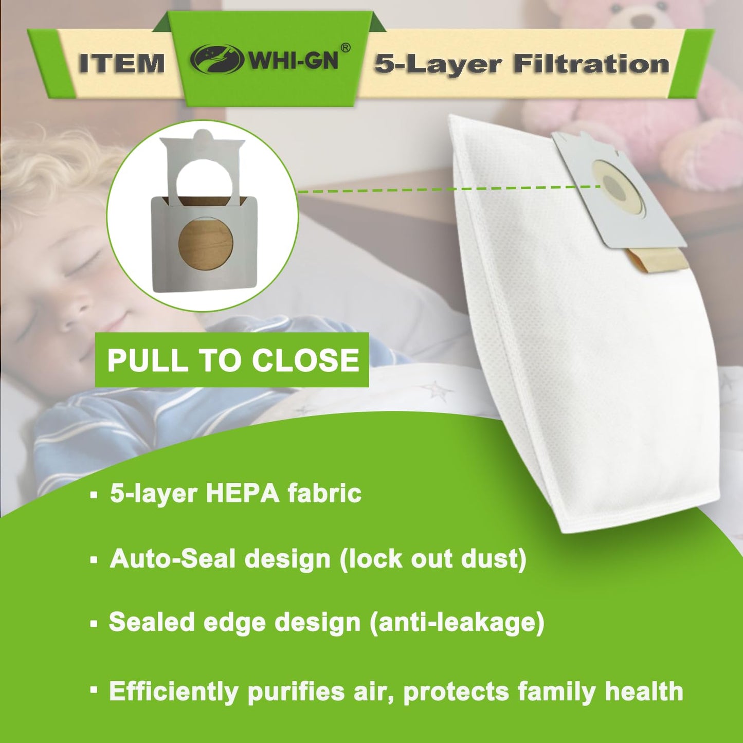 15 Pack Replacement Vacuum Bags for Prolux Tritan Bagged Canister Vacuum Cleaner, HEPA Material