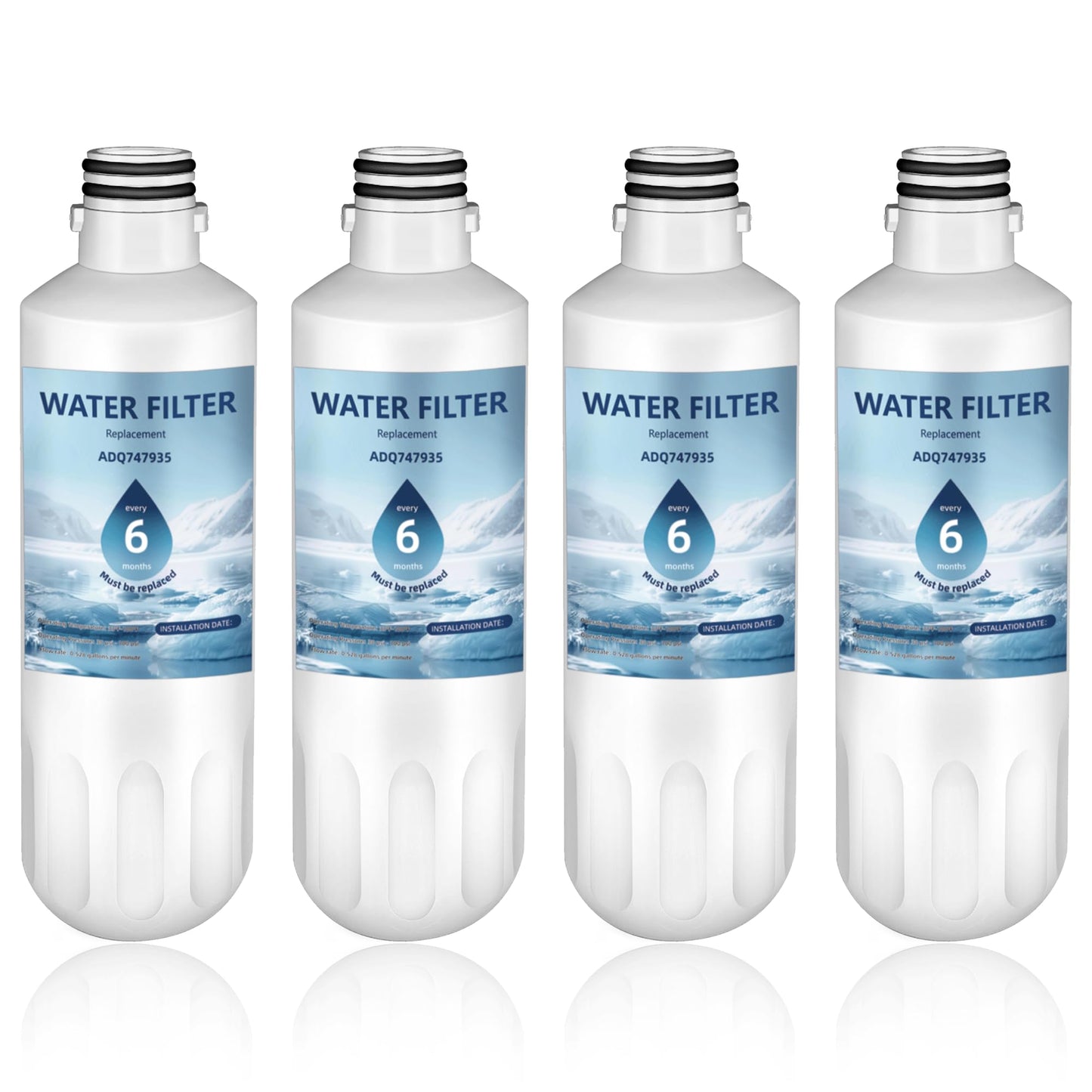 LT1000P ADQ747935 Water Filter 6-Month Replacement for LG LT1000P/PC/PCS ThinQ Water Filter AGF80300704,LMXS28626S,LFXS26973S,LRFLC2706S,LRMXS2806S,LRFS28XBS,LFXC22526S,4 Combo Set