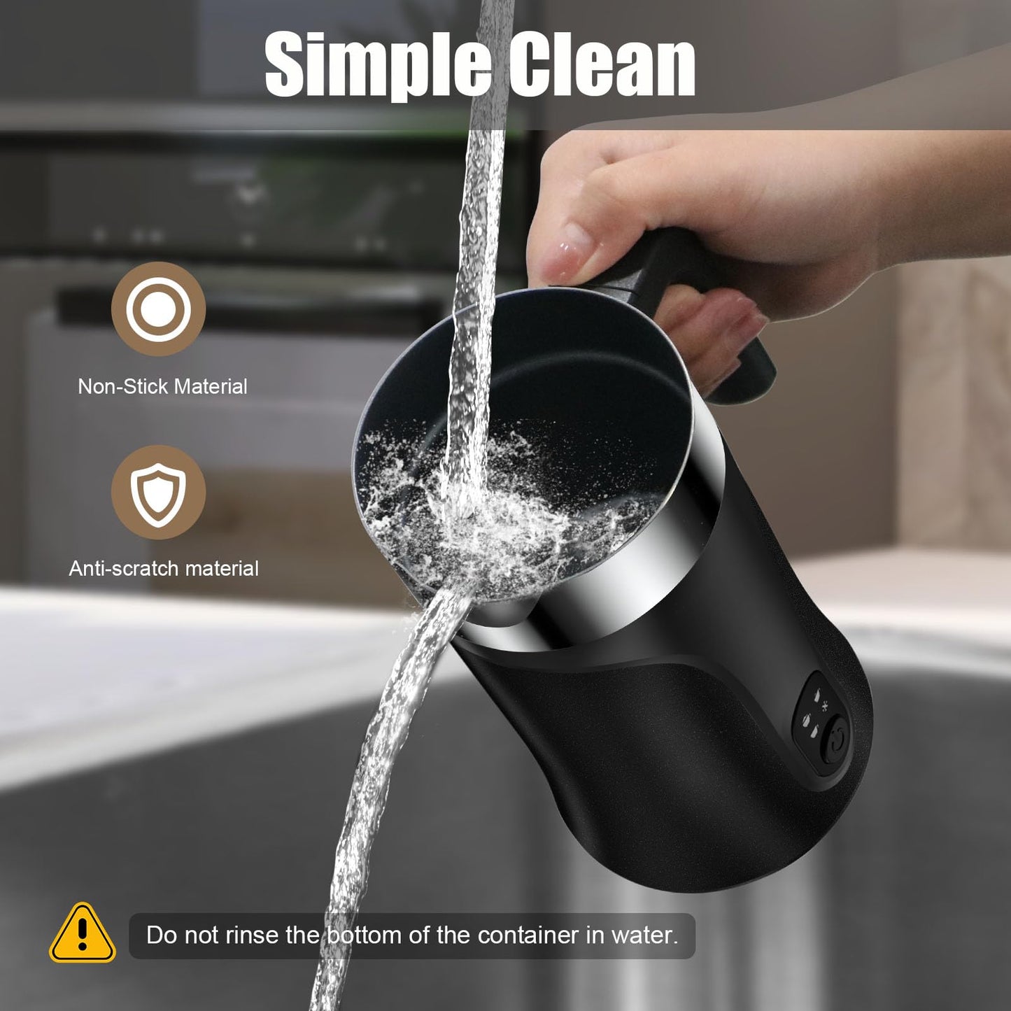 Ovetedot Milk Frother, 4-in-1 Milk Frother and Steamer, 10.1oz/300ml Automatic Hot and Cold Foam Maker and Milk Warmer, Electric Milk Frother for Coffee, Latte, Cappuccino, Matcha(Black)