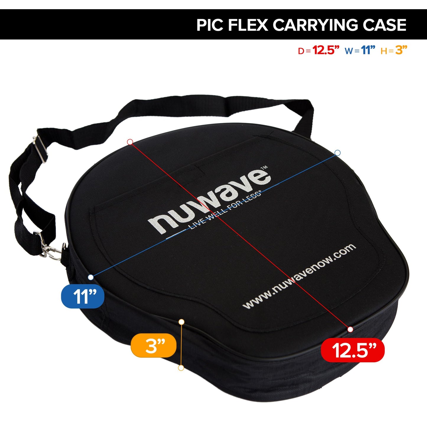 Nuwave Carrying Case Exclusively for Flex or Diamond PIC Cooktop, Insulated & Water Resistant, Sold by Original Manufacturer, Only for Use with PIC Models 30501, 30502, 30511, 30532, 30537, & 30527