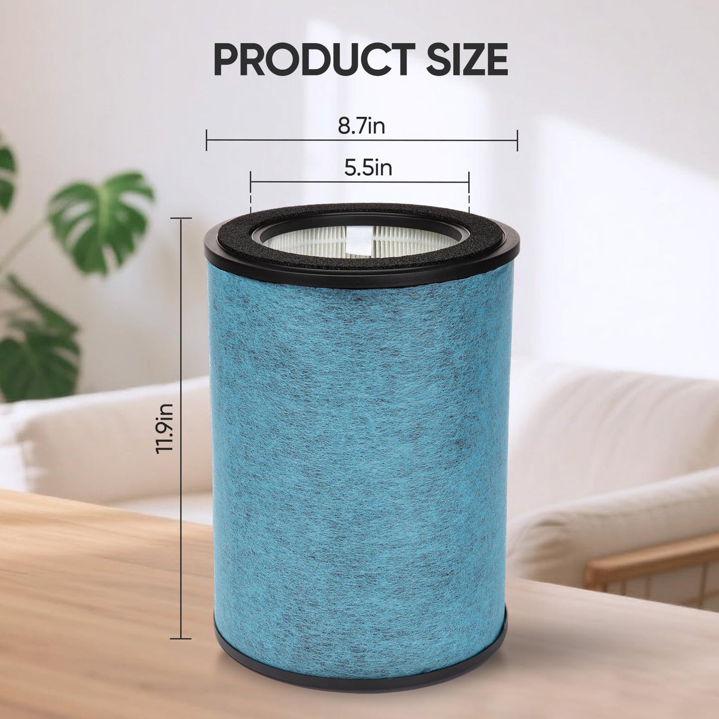 HP302 HP301 Replacement Filter Compatible with Shark HP300 Series Never-Change Air Purifier, True HEPA Filter for HP301, HP201, HP202, HC232 Series, HC501 Series Air Purifiers Part # HE3FKPET