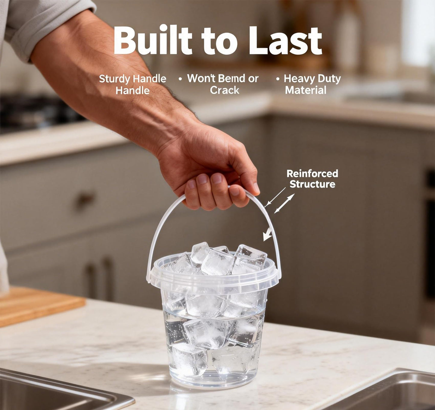75 Pack Plastic Drink Buckets with Lids and Straws, 24 oz Clear Rum Buckets for Cocktails, Reusable Pails for Drinks, Adult Beach Party and Bar Supplies, BPA-Free Food Grade