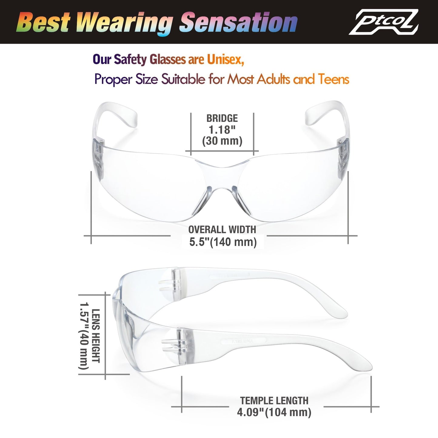 112 Pack Safety Glasses Crystal Clear (Bulk Pack of 24+4) Unisex Anti-Scratch Protective Goggles Impact Resistant Lens Eyewear with ANSI Z87.1 Certified for Construction, Shooting and Laboratory