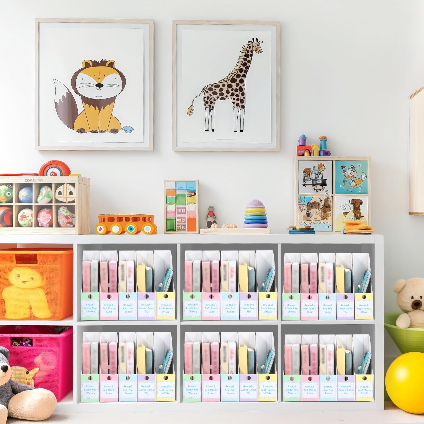 Pasimy 25 Pcs Pastel Cardboard Magazine File Holder Magazine Organizer Book Bin with Label Sticker Multicolor File Storage Box for Desk Shelves Document School Classroom Home Office Supplies