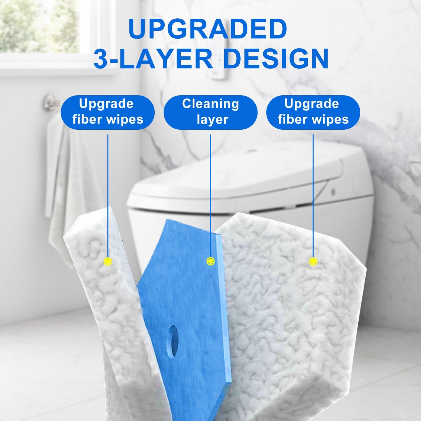 Disposable Toilet Brush and Holder Set, with 30 PCS Toilet Bowl Wand refills for Clorox.