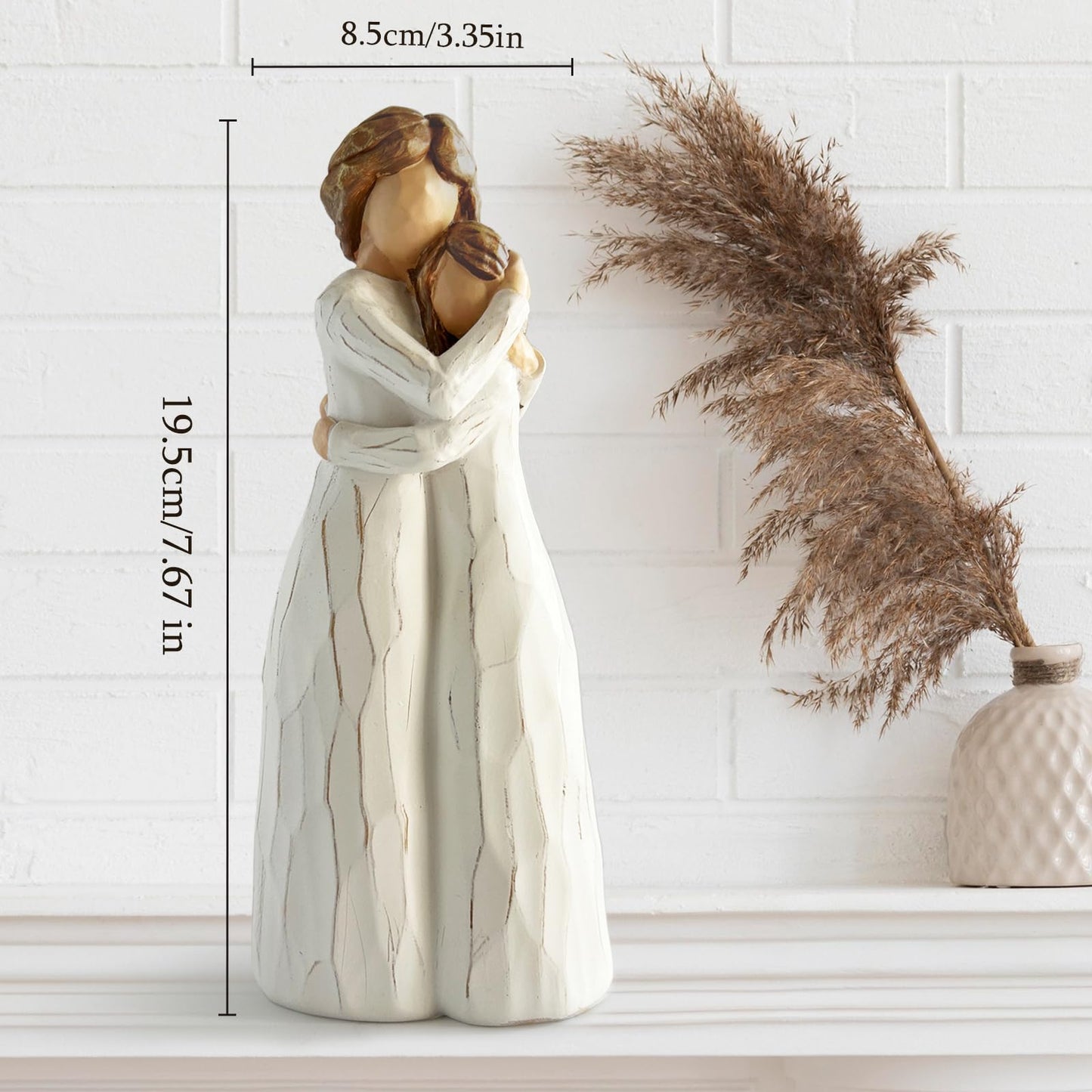 GemsLives Mom Birthday Gifts from Daughter – Gift for Mom or Daughter,7.8'' Mother and Daughter Hand Painted Figure,Mother’s Day, Birthday, Christmas
