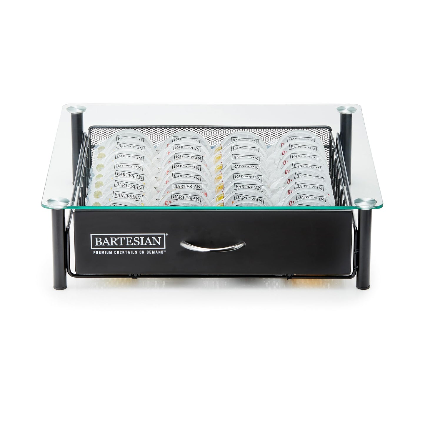 Bartesian Cocktail Capsule Storage Drawer Organizer - Stylish Mixology Cocktails Drink Mixer Holder Dispenser - Home Bar Accessories for Cocktail Maker Machine - Holds Up to 36 Bartesian Capsules