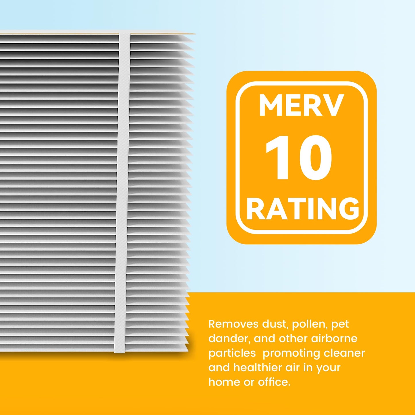 2 Pack 201 Replacement Filter MERV 10 Compatible with Aprilaire 2200, 2250, Space Gard 2200 Whole House Air Cleaner Purifiers and Lennox PMAC-20C,Lennox X0445.(Incloud 2 PCS Pleat Spacers）