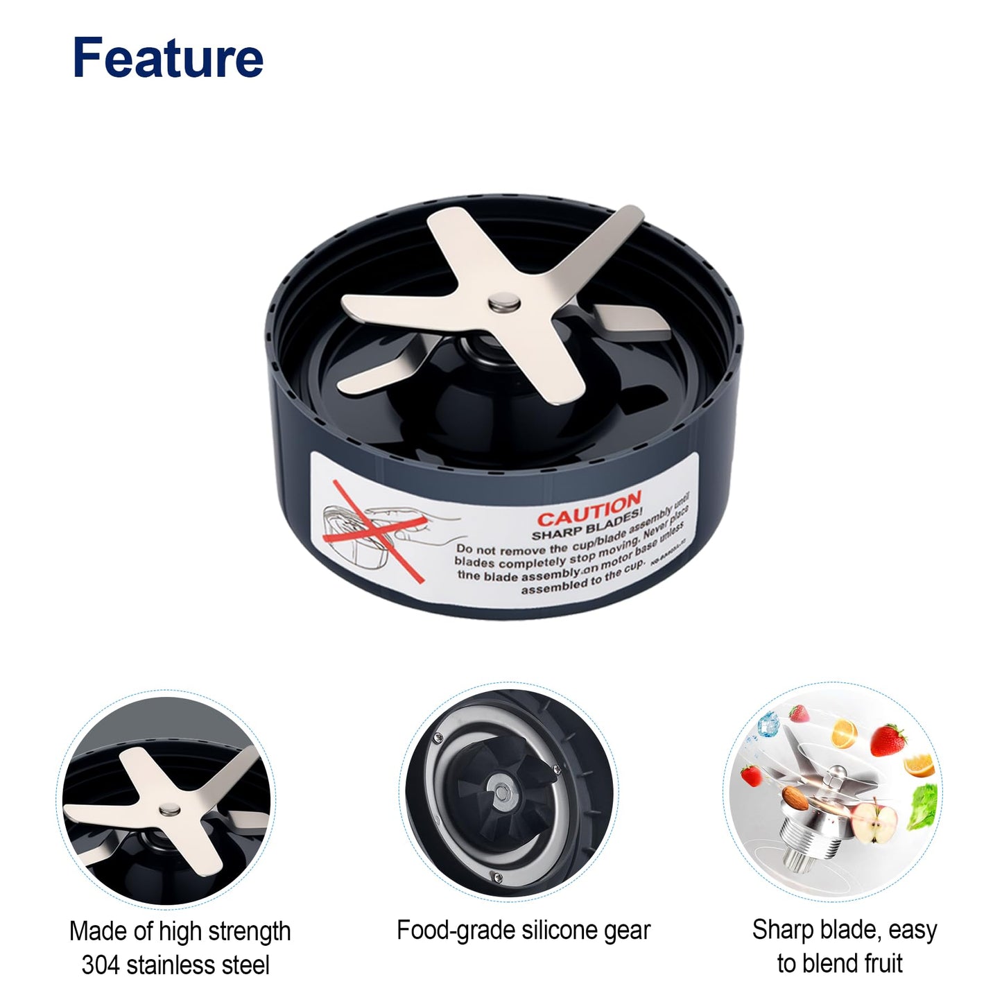 Upgrade Blender Cups and Blades Fit for Nutribullet 600w/900w, Replacement Parts 24oz Cups and Extractor Blades with 4 Rubber Gaskets, Blender Accessories (8 Pcs)