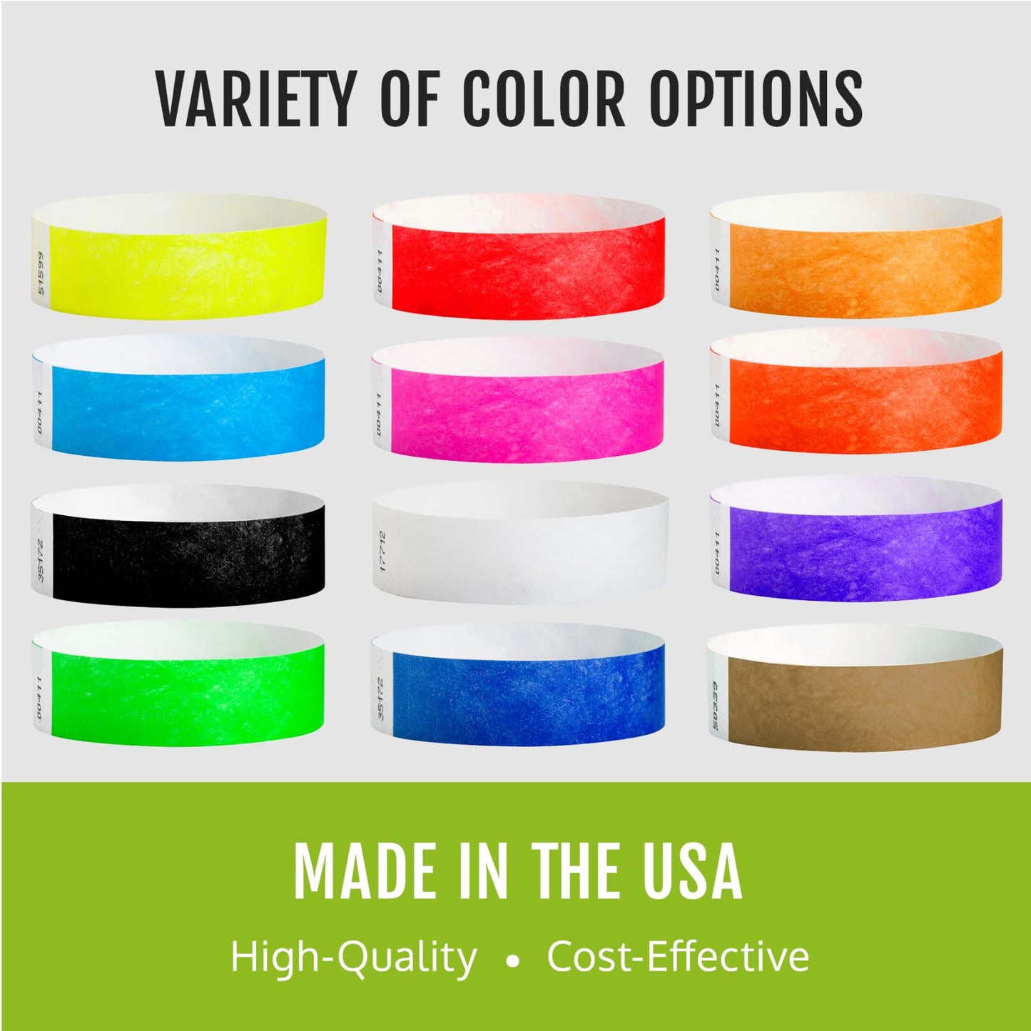 5,000 WristCo Tyvek Wristbands for Events, 5-Color Variety Pack – Tamper-Proof Design Prevents Reuse – Premium-Grade Bracelets for Hospital & Medical ID, Party, VIP Identification