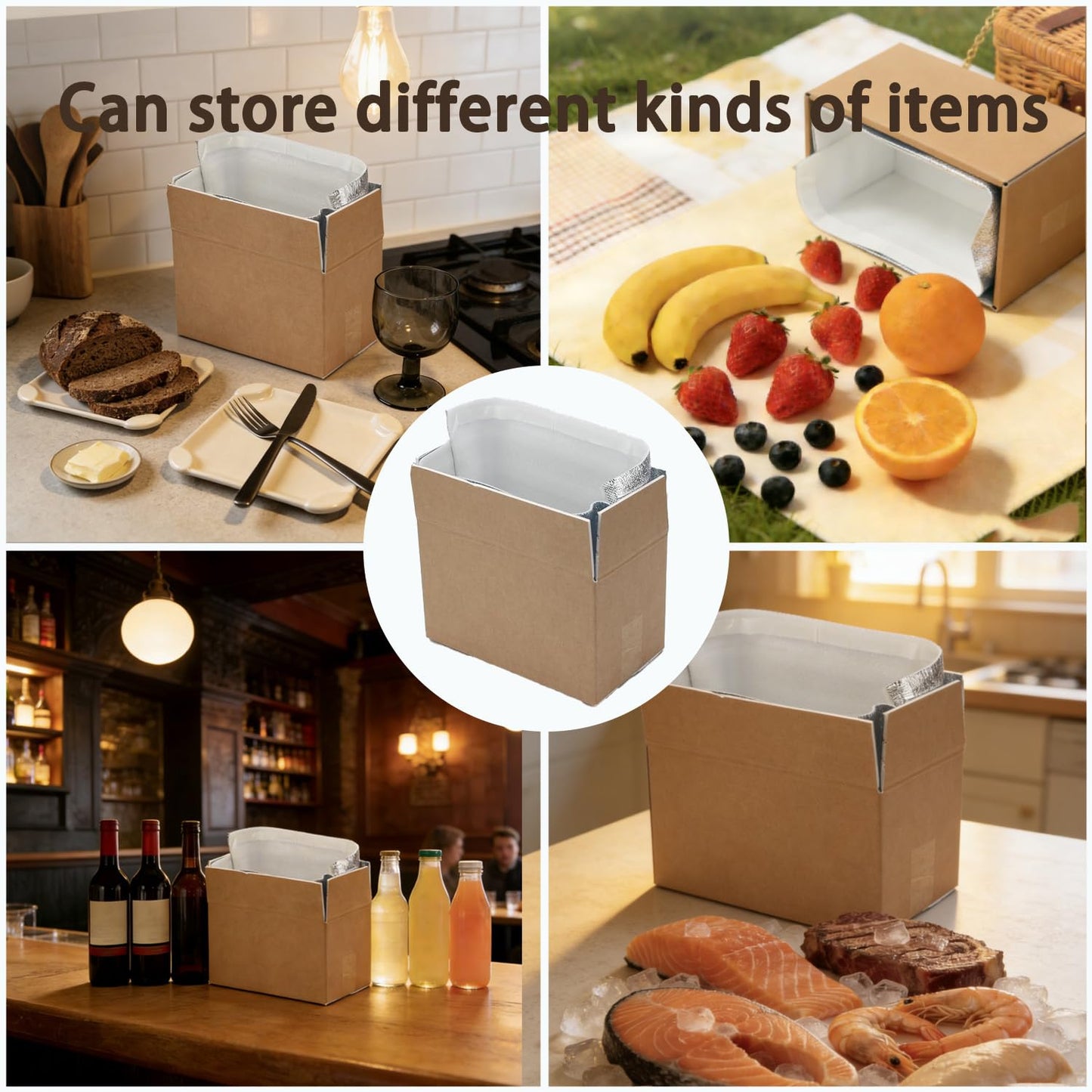 10 Pack Insulated Shipping Box - Cold Shipping Boxes With Foil Liner Bags, Professional Reusable Insulated Shipping Boxes for Frozen Food Suitable for Commercial Delivery And Personal Mailing Needs