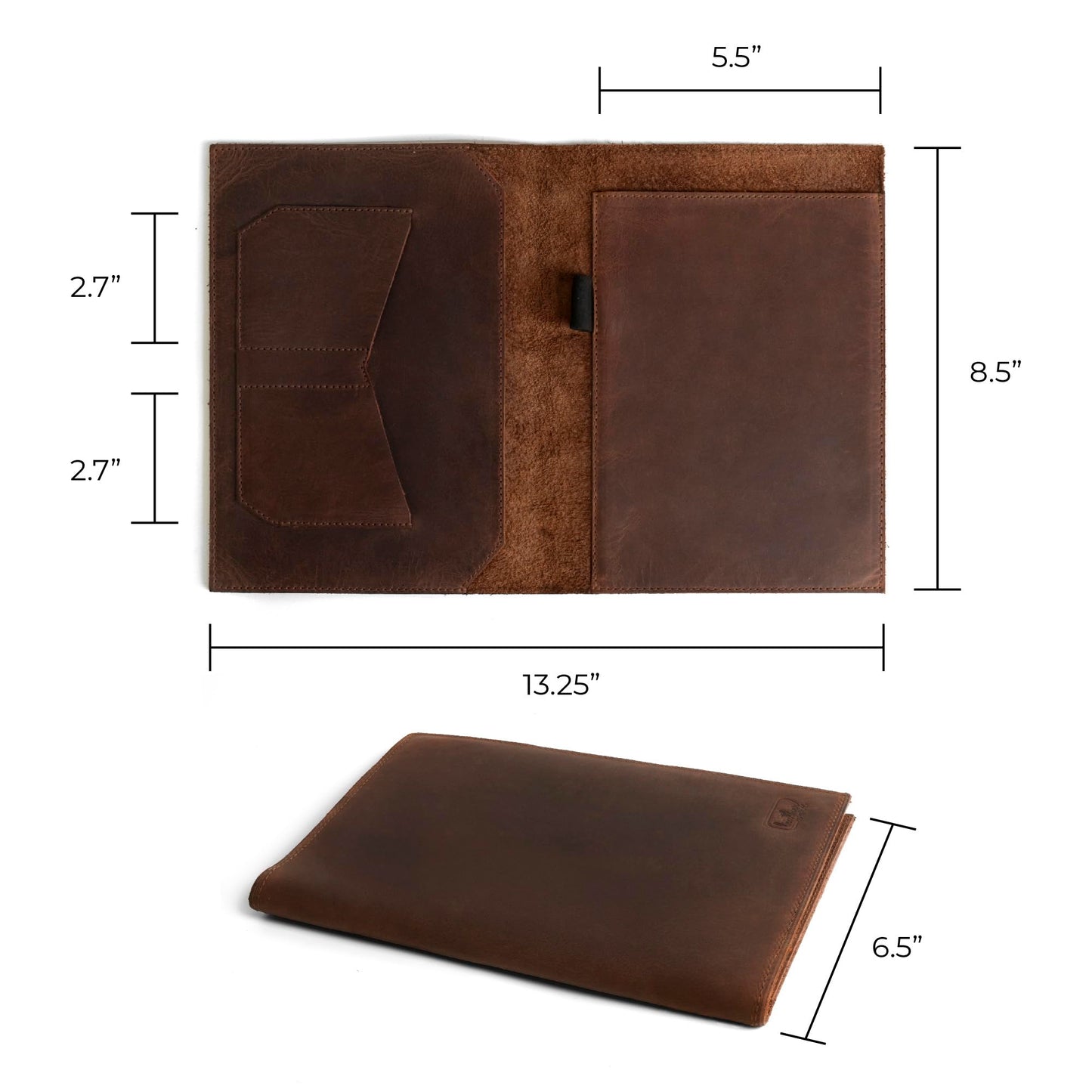 Leather Worx, Notepad Cover (5 x 8 In. Notepad Not Included) Sturdy, Durable Material Perfect for Storing Journal, Full Grain Leather, Handmade (Bourbon Brown)