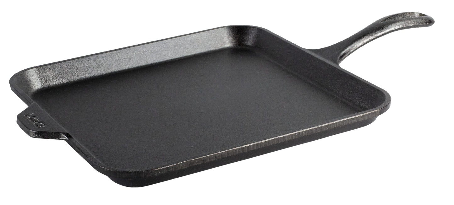 Lodge Seasoned Cast Iron Square Griddle - 11 Inches - Durable Pan - Cast Iron Cookware for Pancakes, Eggs, Bacon & Grilling Favorites