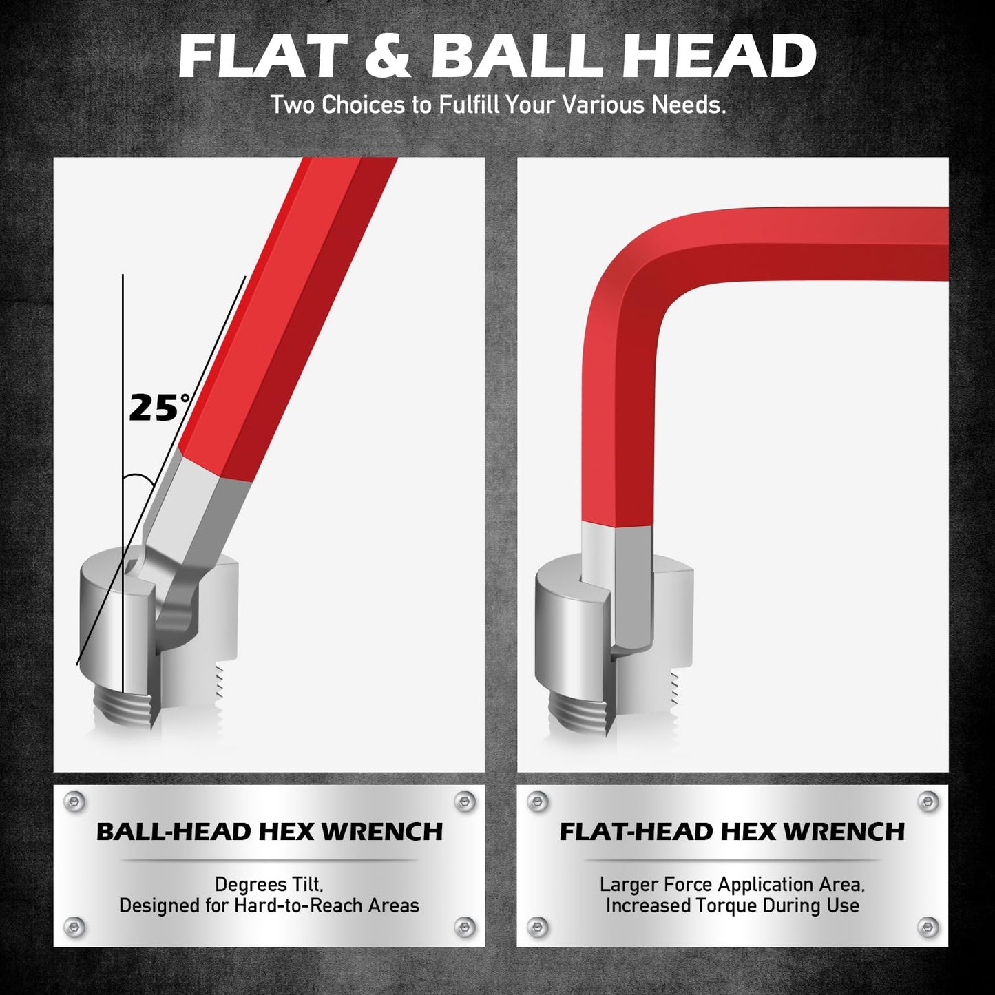 13-Piece Color Coding Jumbo Ball End Long Arm Hex-Key Large Allen Wrench Set, Metric (2-19MM) Anti-Slip Long Ball End Hex Wrench Set, Chrome Vanadium Steel, for Automotive, Bicycle Repairs and DIY