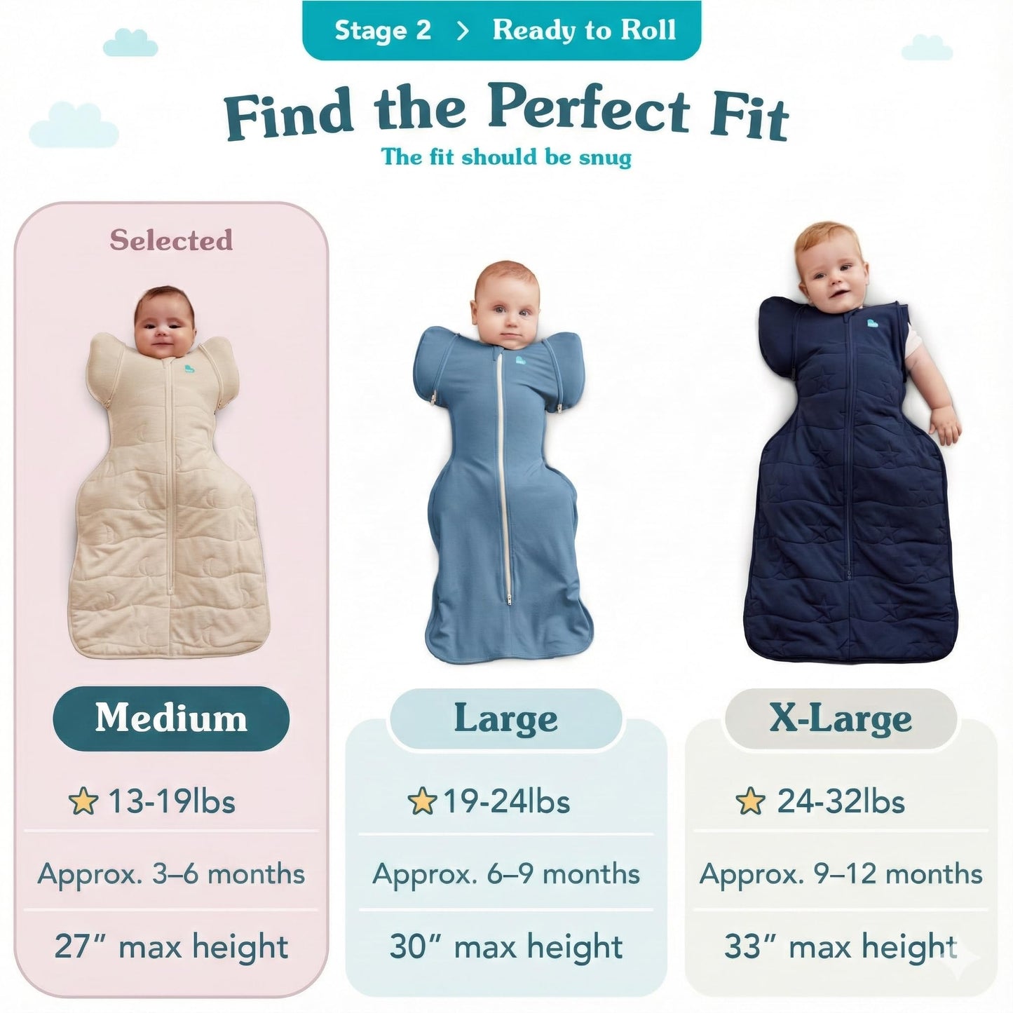 Love to Dream Swaddle Up™ Transition Bag, 1.0 TOG, 13-19 lbs, Stage 2, Zip-Off Wings, Gently Help Baby Transition from Being Swaddled to Arms Free When Showing Signs of Rolling, Powder Pink Twinkle
