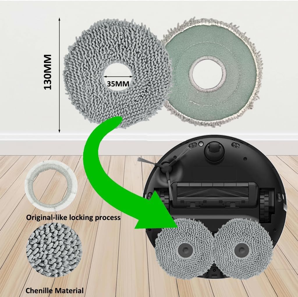 JoyBros Replacement Parts for Dreame X40 Ultra Complete L40 Ultra X40 Master MOVA P10 Pro Ultra Mop Pads X8;Filter HEPA X6;Tri-Cut Main Brushe X1; Side Brushes X6 Accessories