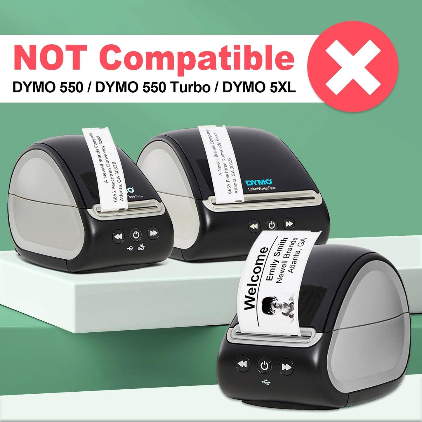Address & Barcode Label for DYMO 30334 (2-1/4" x 1-1/4"), Compatible with DYMO LabelWriter 4XL, 450, 450 Duo, 450 Turbo, and 450 Twin Turbo (12 Rolls/12000 Labels), Not Fit 5XL & 550, BIAlabel