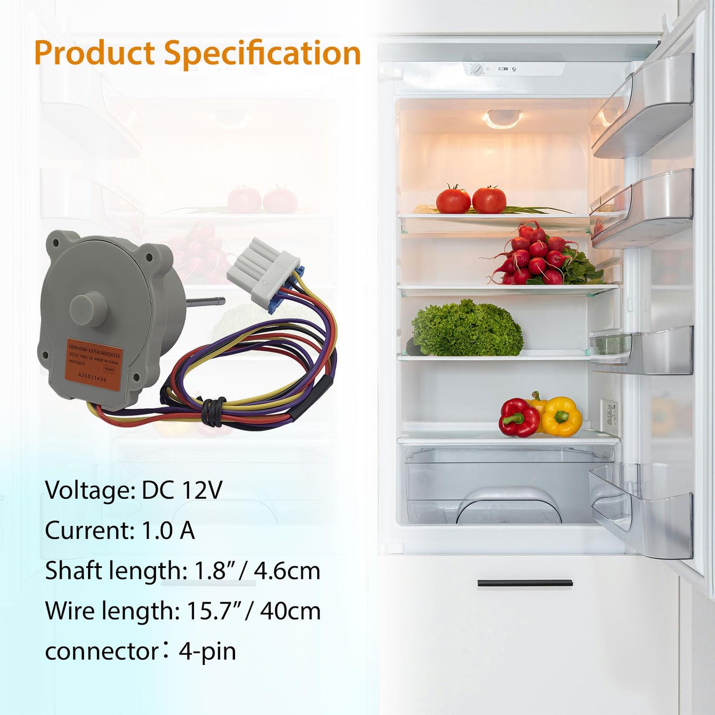 Refrigerator Evapoartor Fan Motor Fit for LG LBNC15231P LBNC15231V LRTLS2403S LTCS20020B LTCS20020S LTCS20020W LTCS20030S LTCS20120S LTCS20120W LTCS20220B LTCS20220S LTCS20220W