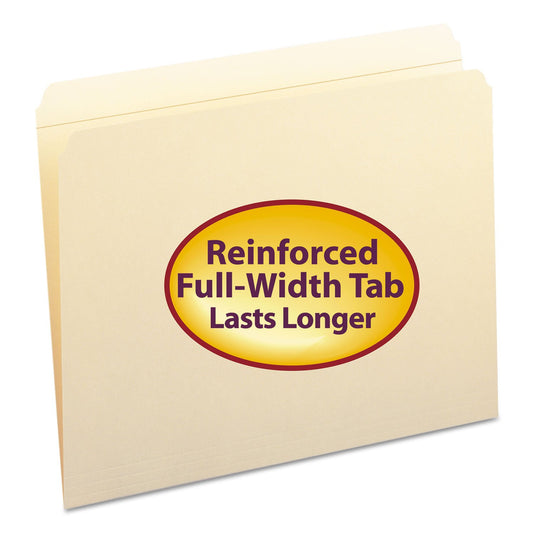 Smead File Folder, Reinforced Straight-Cut Tab (Not Undercut), Letter Size, Manila, 100 per Box (10310)