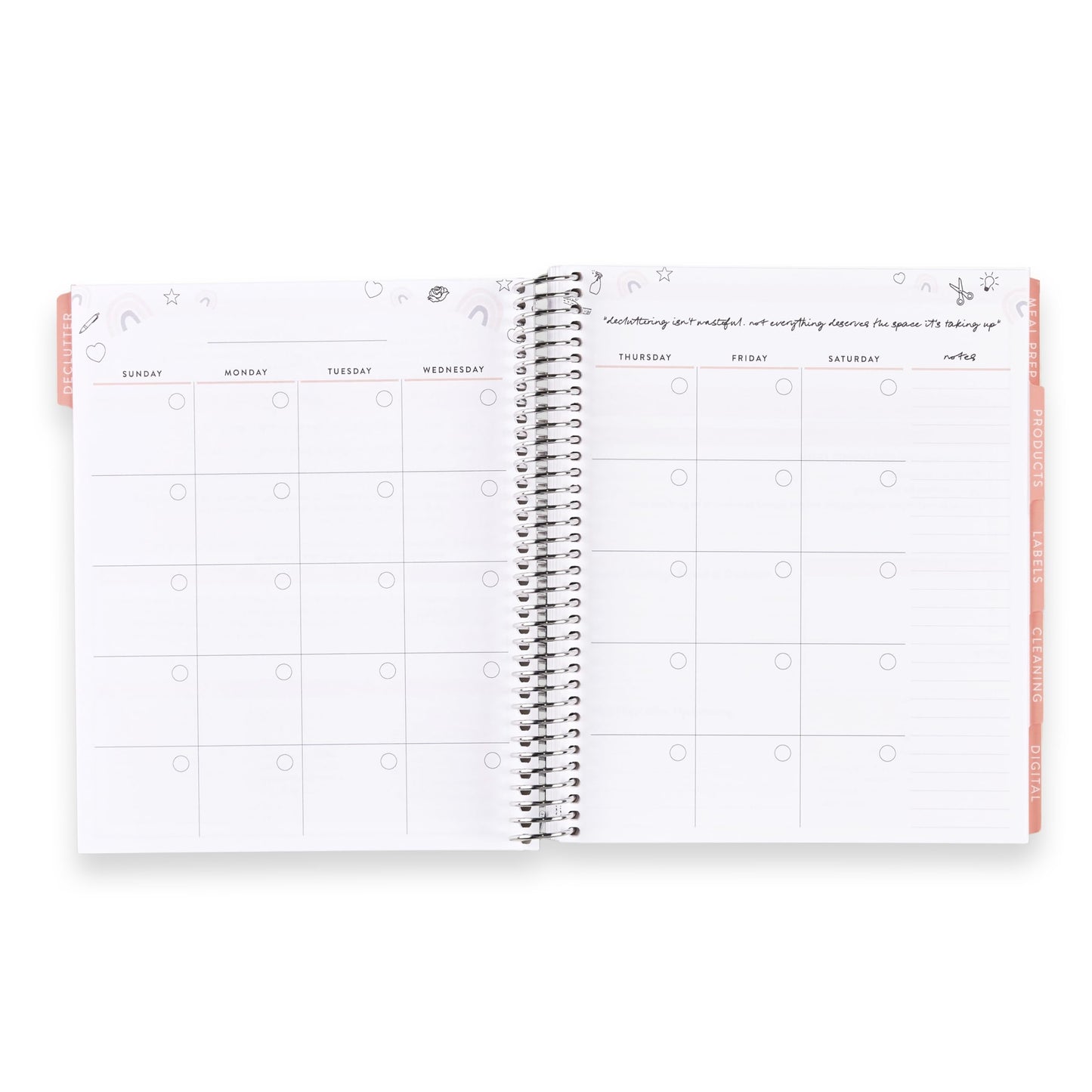 Erin Condren 7x9 Home Organization Planner | Learn to Tidy, Organize, & Clean| 124 Pages, 80 lb. Premium Paper, Designed by Erin Condren X Home + Sort