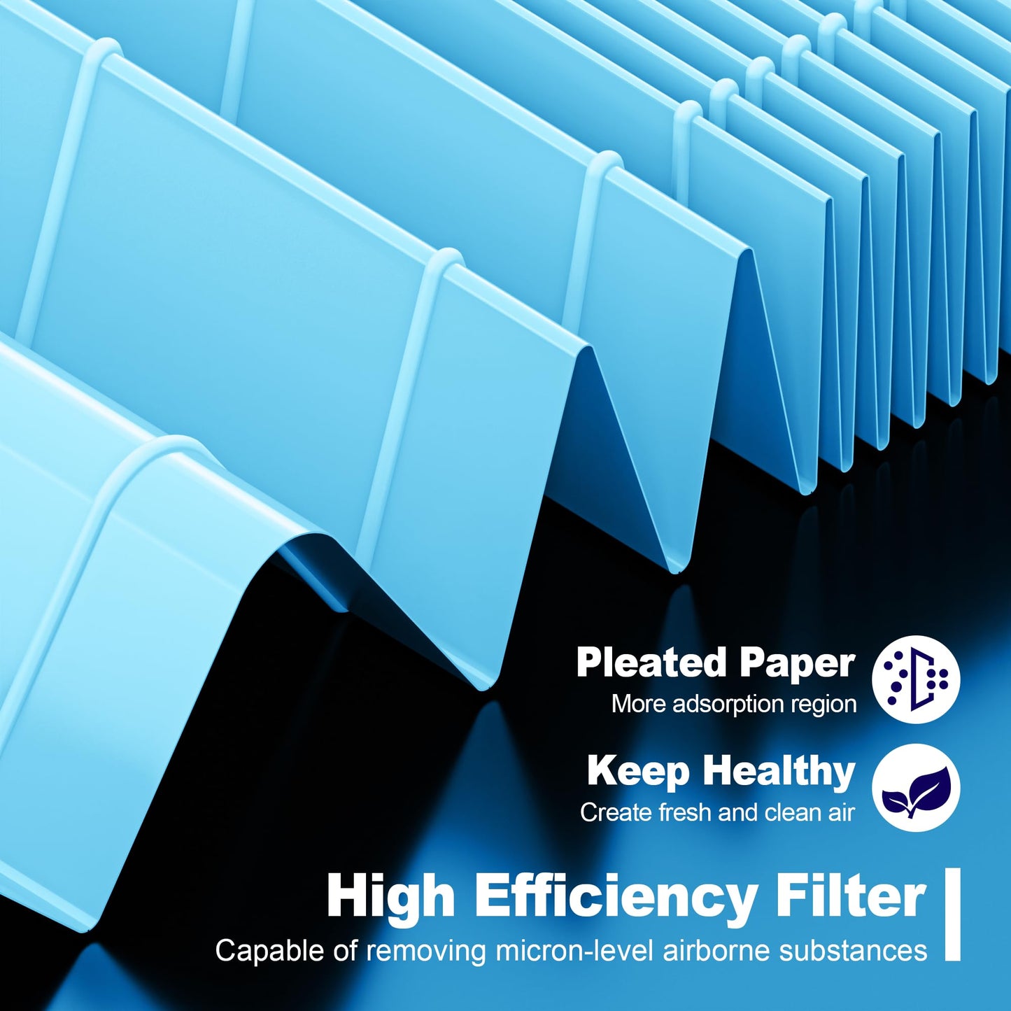 MK04 Air Filter Replacement for Aroeve MK04 MG04JH Air Purifier, 4-in-1 High-Efficiency and Activated Carbon Filter for Bedroom Home Office Livingroom Kitchen Wildfire, Standard Version, Blue, 4 Pack