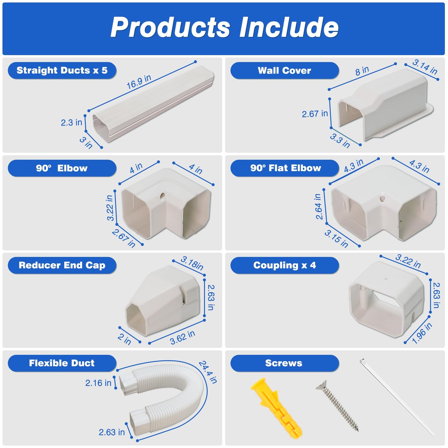 SUREPHON 3" 10Ft Mini Split Line Set Cover, Plastic Line Kit for Outside Units, Mini Split Air Conditioner, Central AC and Heat Pump
