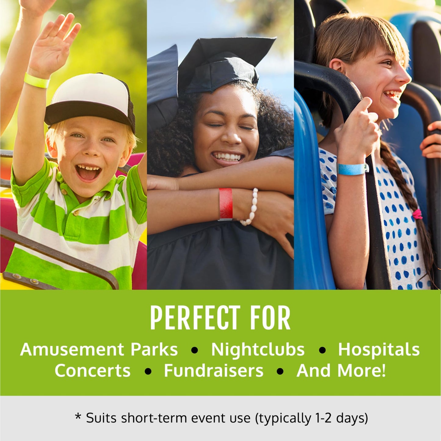 5,000 WristCo Tyvek Wristbands for Events, 5-Color Variety Pack – Tamper-Proof Design Prevents Reuse – Premium-Grade Bracelets for Hospital & Medical ID, Party, VIP Identification