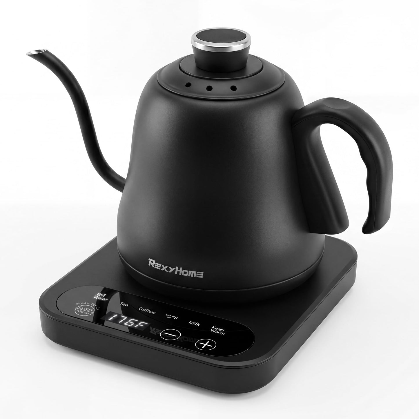 Gooseneck Electric Kettle Temperature Control: ±1℉ Precise Target & Keep Warm, Quick Heating 316L Stainless Steel Electric Kettles for Boiling Water, Pour Over Coffee, Brew Tea & Milk, 1000W/0.8L