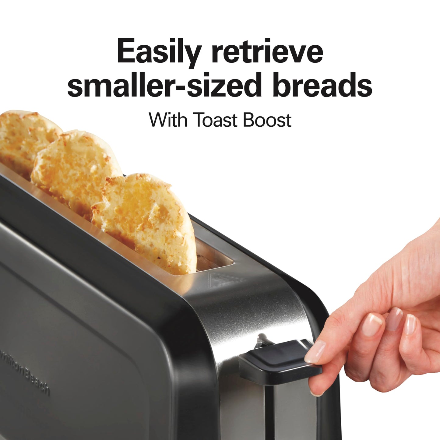 Hamilton Beach Extra Wide Long Slot 2 Slice Toaster, Browning Control With 7 Shades, Bagel Function, Cancel Button & Auto Shutoff, Modern Slim Design Fits Any Space, Black (22989)