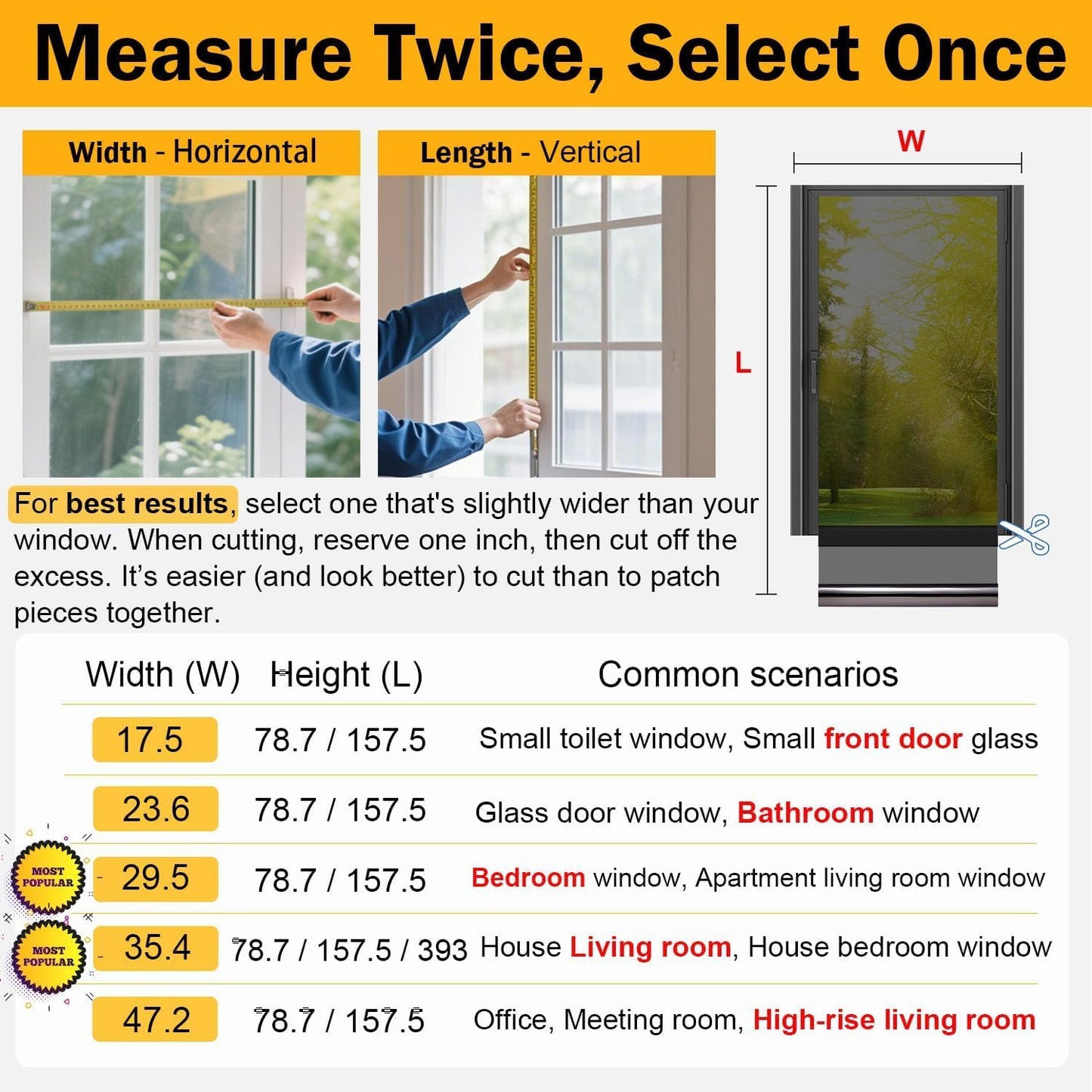 One Way Window Privacy Film See Out Not in, Window Tint for Home, Reflective Mirror Glass Windows Coverings Sun Heat UV Blocking, Black-Silver, 29.5 Inch x 157.4"