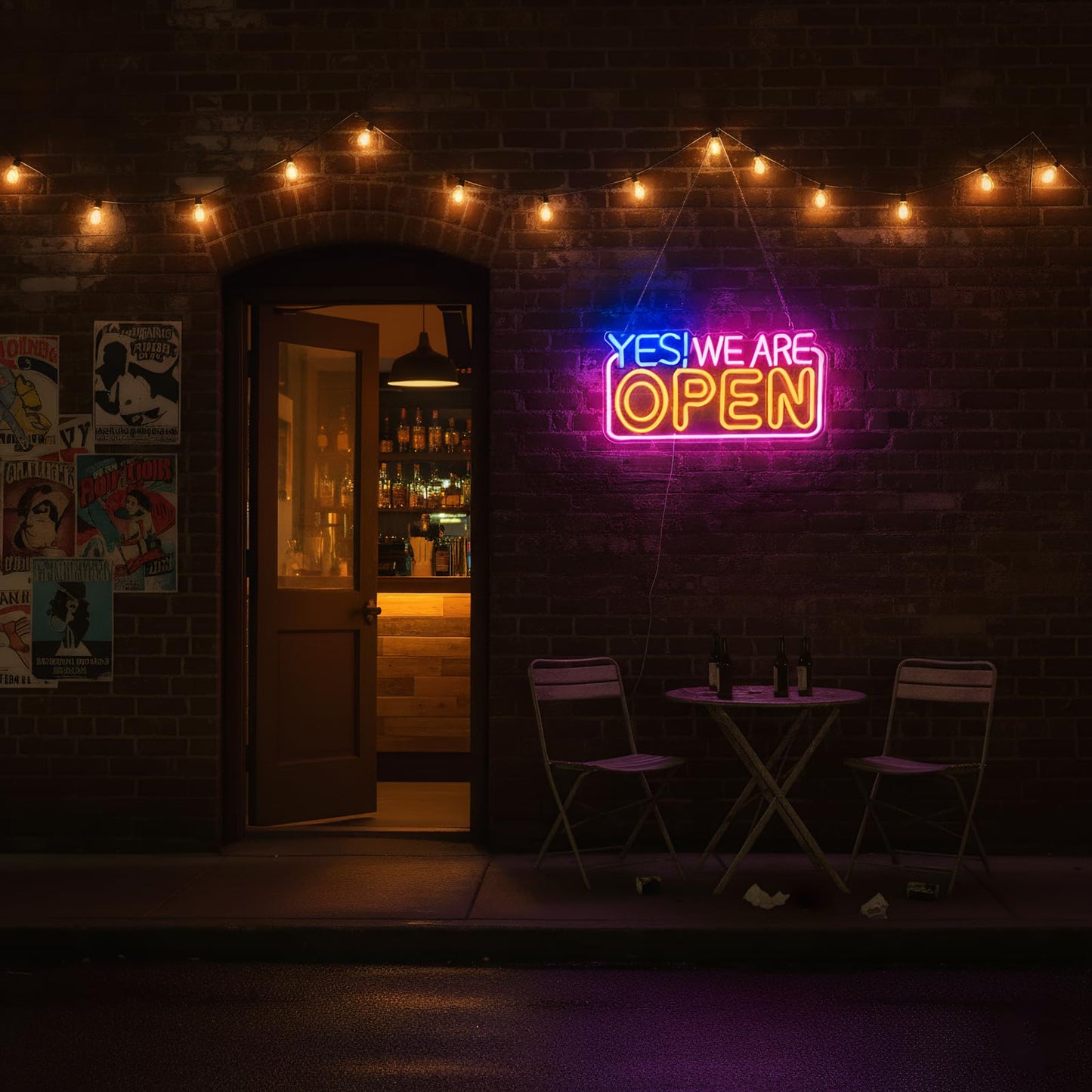 Open Sign for Business, LED Dimmable Neon Light with Adapter, 16.5" x 9.5", Pink yellow blue, Ideal for Window, Wall, Party, Bar, Coffee Shop, Nail Salons, and Store