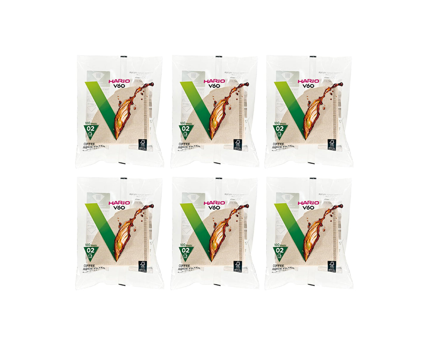 Hario V60 Paper Coffee Filter, Size 02, Natural, 600ct