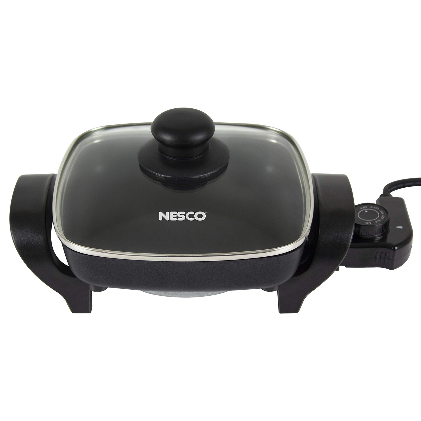 NESCO ES‑08 Electric Skillet for Everyday Home Cooking, Black Large Nonstick Skillet with Adjustable Temperature Control