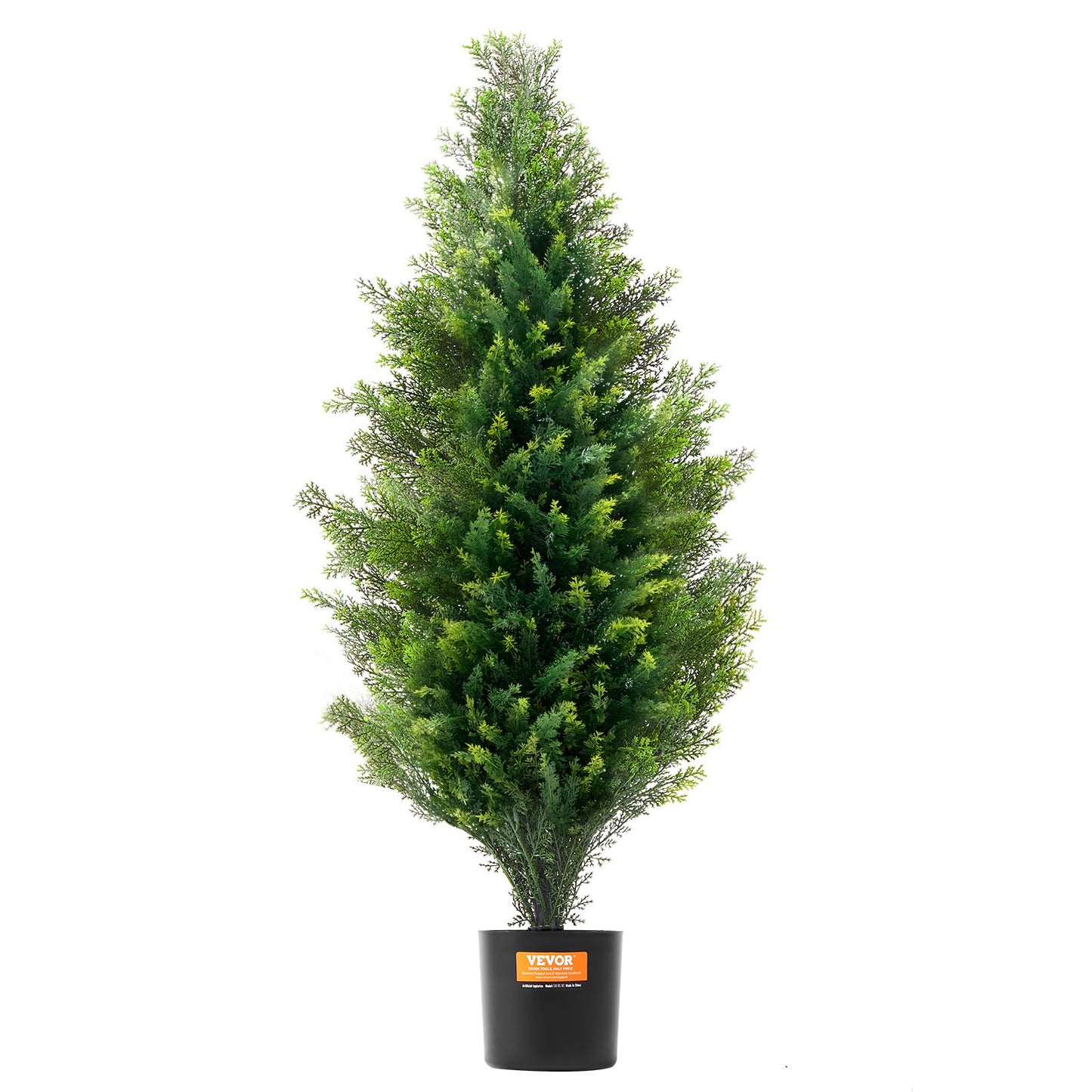 VEVOR Artificial Topiary Cedar Tree, 36 inch Tall (2 Pieces), with Extra Leaves & Pot Faux Evergreen Fake Pine Cypress Trees Plant, UV Rated Artificial Greenery Set for Home Decor Indoor/Outdoor