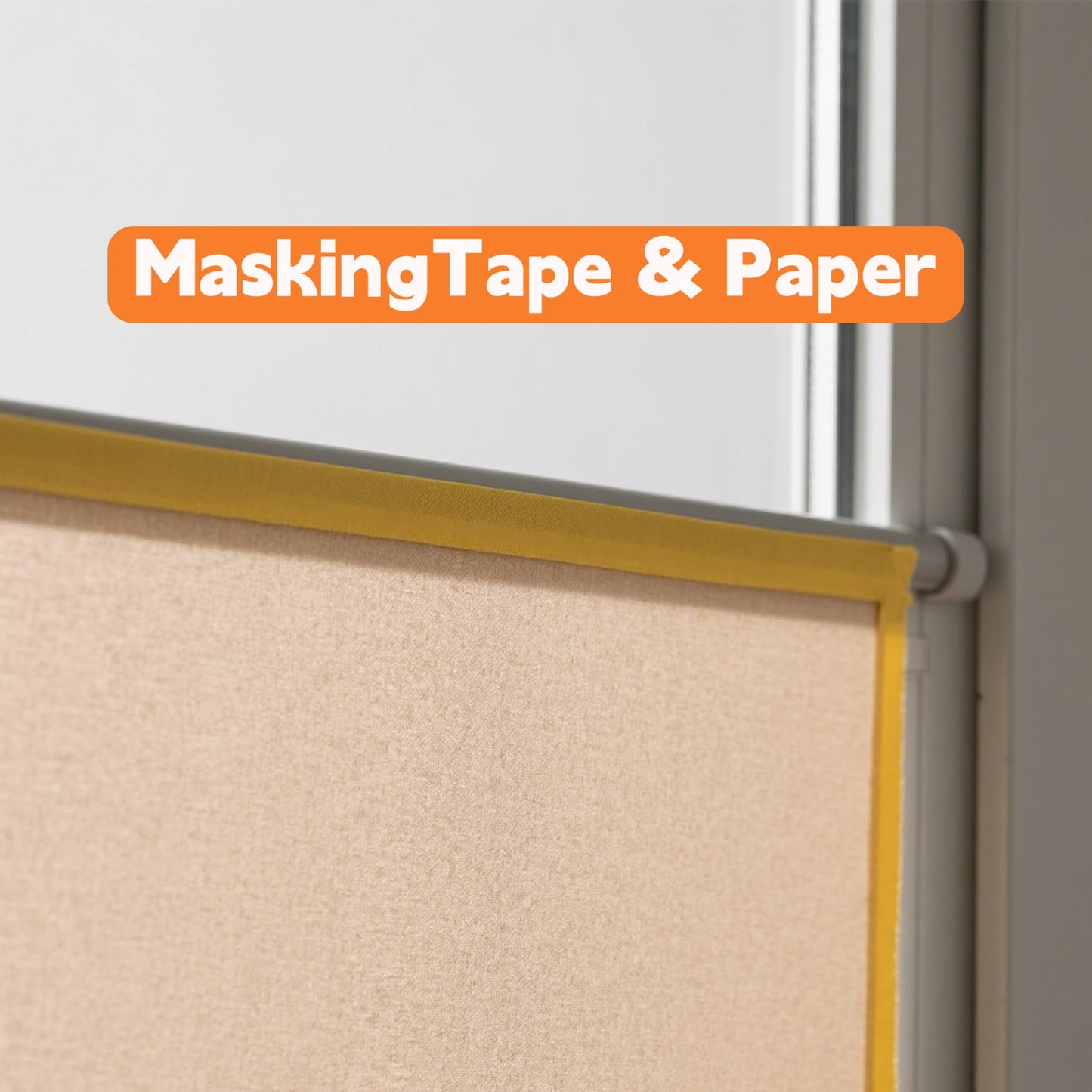 sanian Painter's Pre-Taped Masking Paper and Masking Tape in one Kraft Paper Roll 8 Pack 12" x 65 Feet(Each roll) Total 520 feet Paper is PRE-Folded