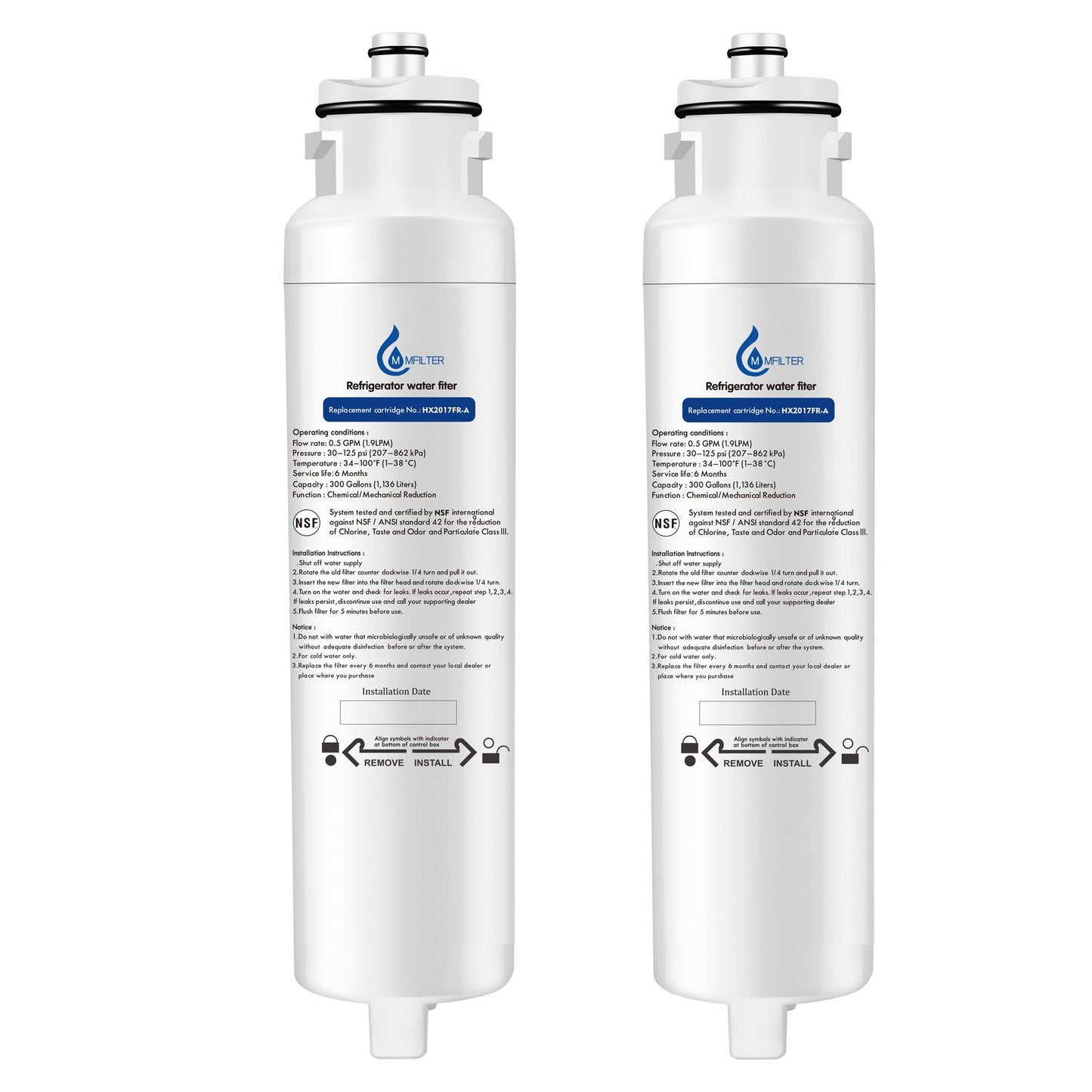 HX2017FR-A HX2017F-A refrigerator water filter,replacement Compatible with Hisense HX2017FR-A HX2017F-A Hisense HRF266N6CSE HRF266N6CSE1 HRF209N6CSE HRF254N6TSE HRF254N6DSE (2-PACK)