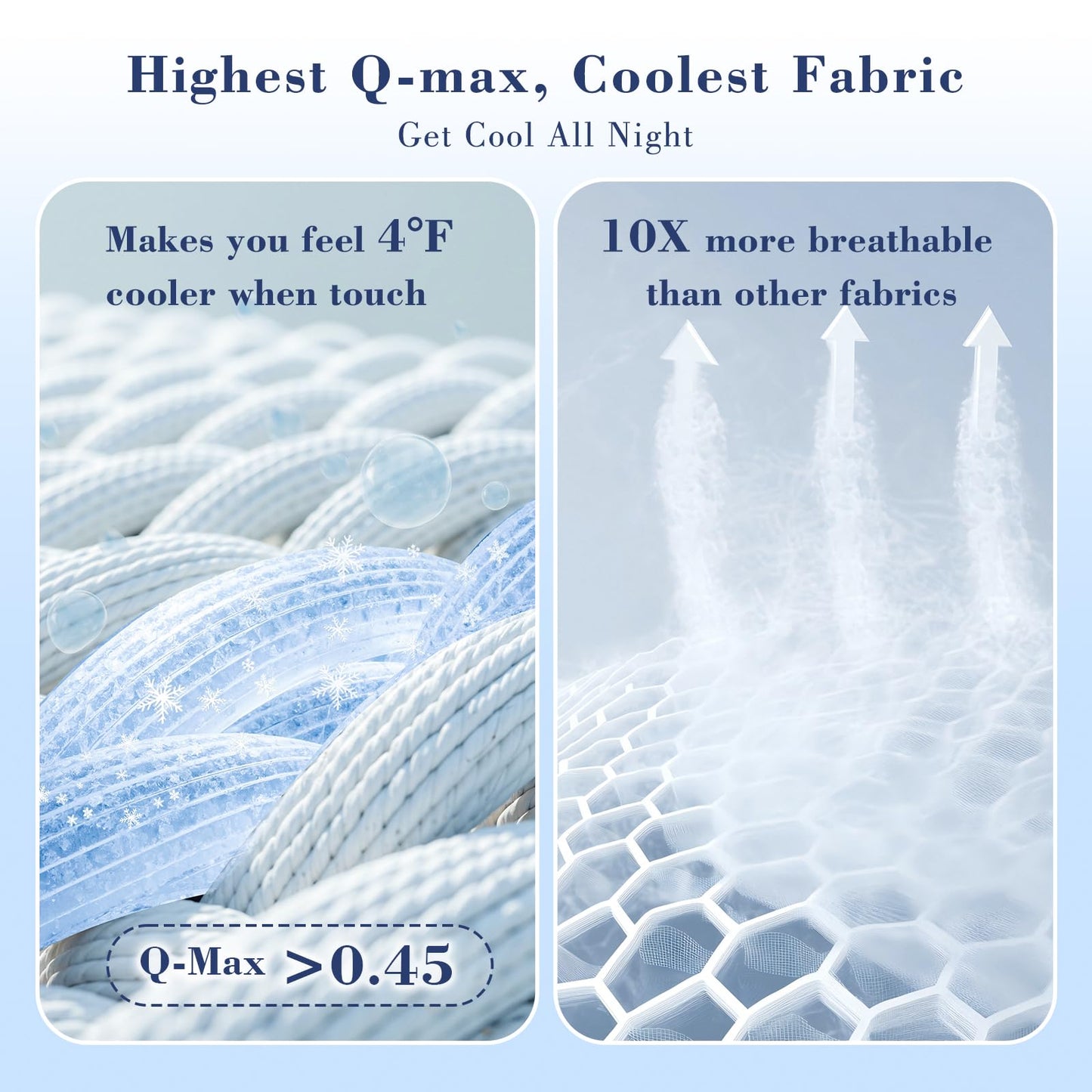 EMME Cooling Comforter Queen Size, Double Sided Cold Fabric Cooling Blanket for Hot Sleepers, Q-Max>0.45 Breathable Summer Quilt for Night Sweater, Lightweight Duvet Insert (Grey,90 x 90)