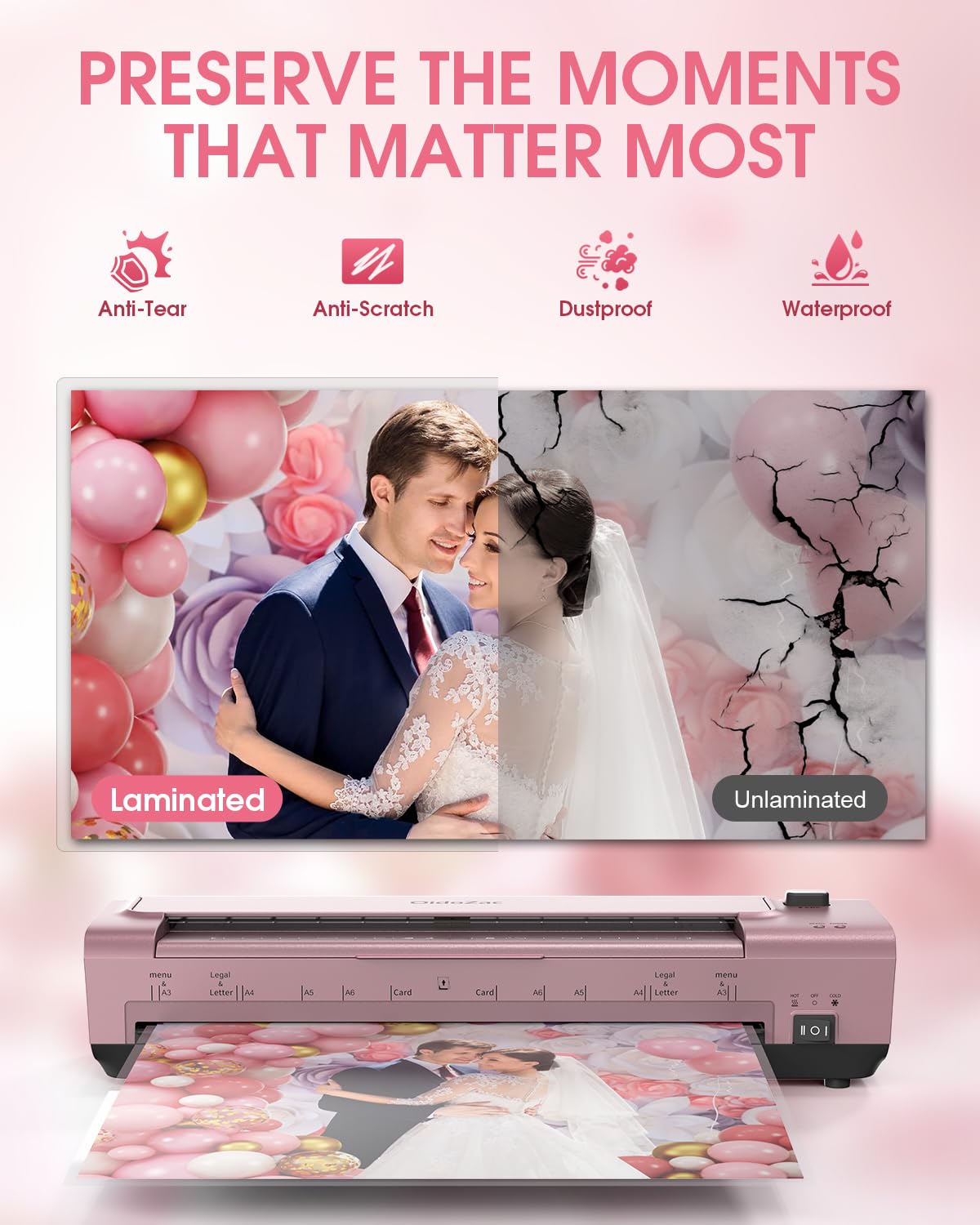 OidoZac 13 Inch Laminator Machine, A3 Personal Laminator Kit for Teachers with 20 Laminating Sheets, Hot Cold Thermal Lamination 11x17 with Anti-Bend Plate, ABS Anti-Jam & 20dB Quiet for Office School