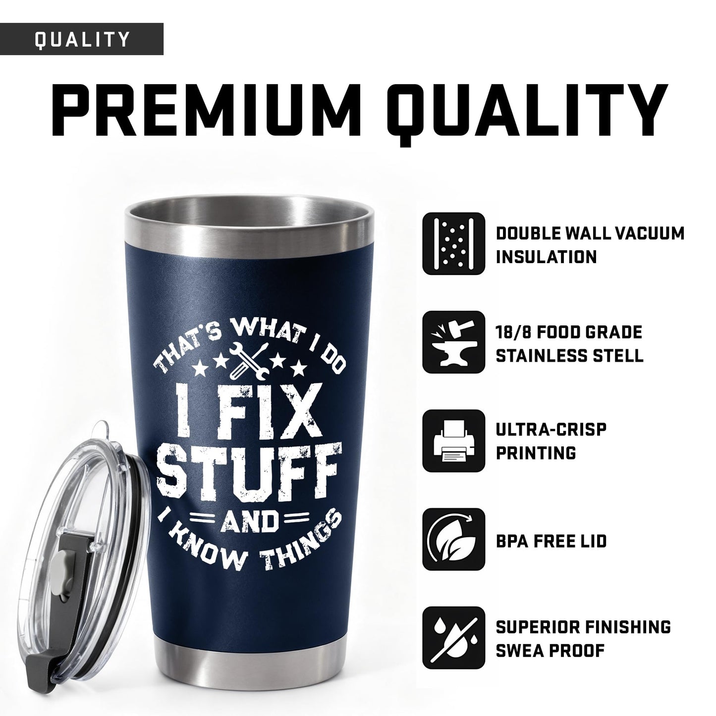Fathers Day Gift for Dad from Daughter, Son - Birthday Gifts for Men, Dad, Him, Handyman, Grandpa - Dads Birthday Gift Ideas - Cool Mens gifts Ideas, Mens Birthday Gift Ideas - Men Tumbler 20Oz