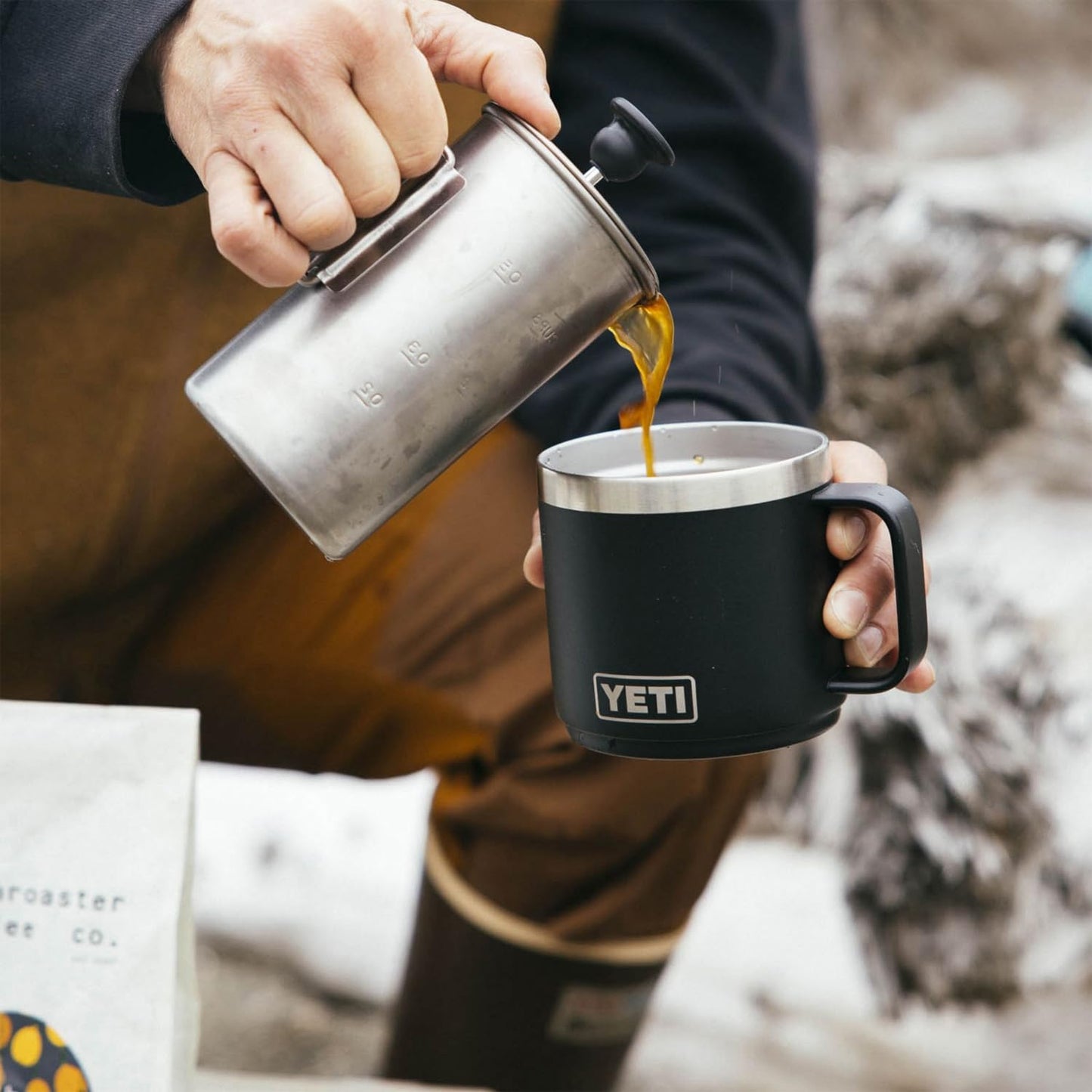 YETI Rambler 14 oz Stackable Mug, Vacuum Insulated, Stainless Steel with MagSlider Lid, Lowcountry Peach