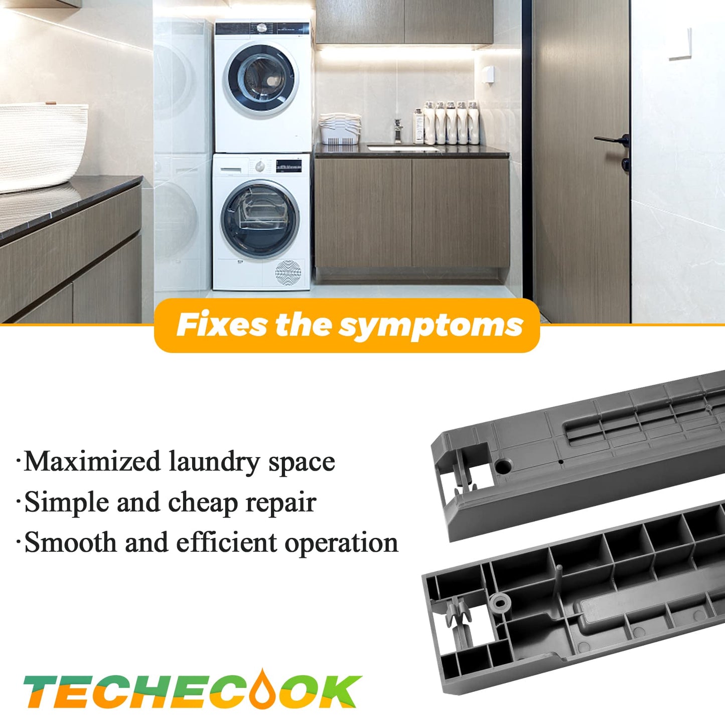 UPGRADED SKK-8K & SKK-7A Stacking Kit Fit for Samsung Washer & Dryer 27 Inch Front Load Laundry by Techecook - Samsung Stackable Washer Dryer Kit Including All Parts - Replace for SK-5A SK-5AXAA