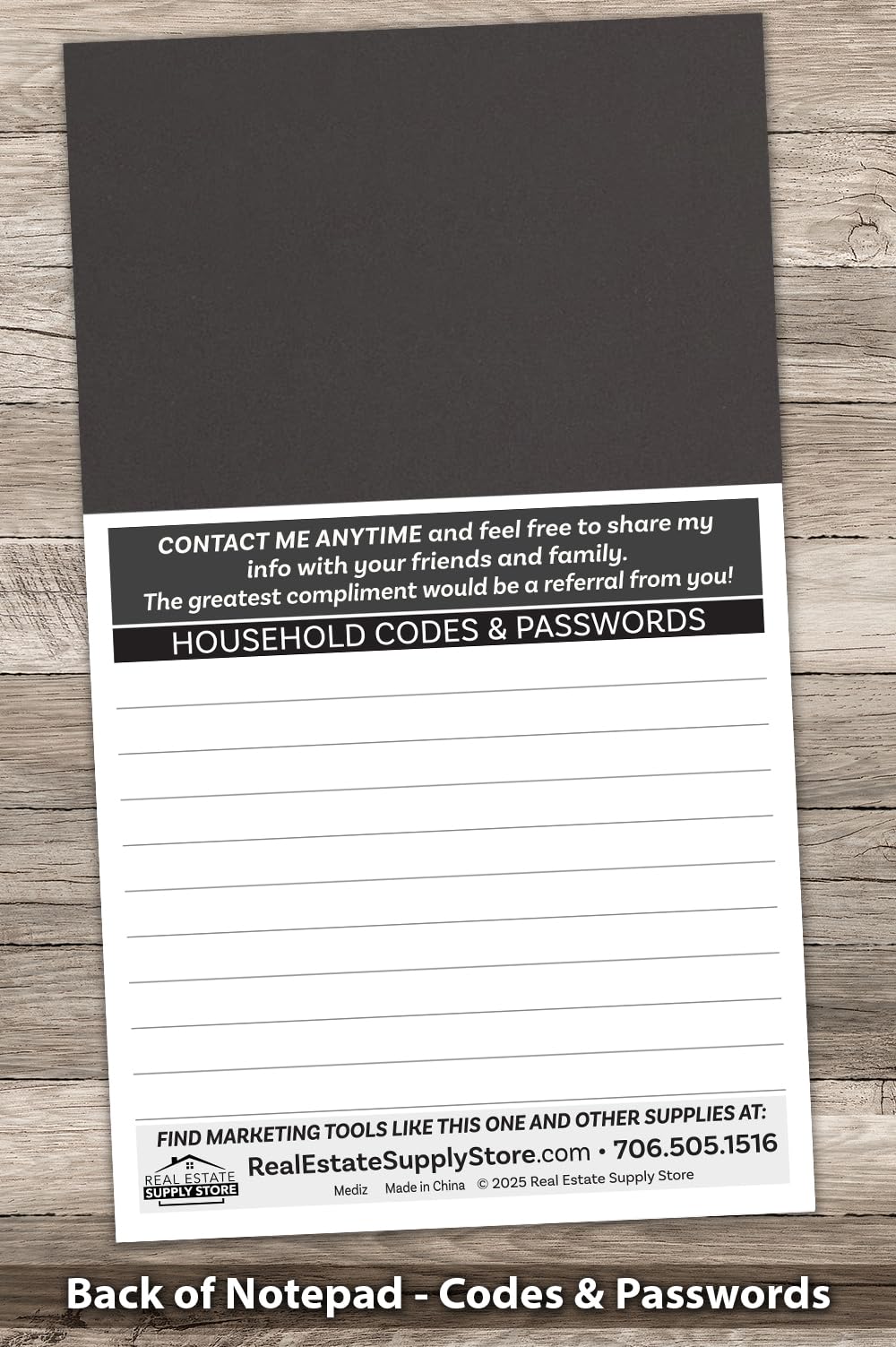 Magnet Notepads - With a peel and stick area for your Business Card! (Box of 100 Notepads) (No Place Like Home)