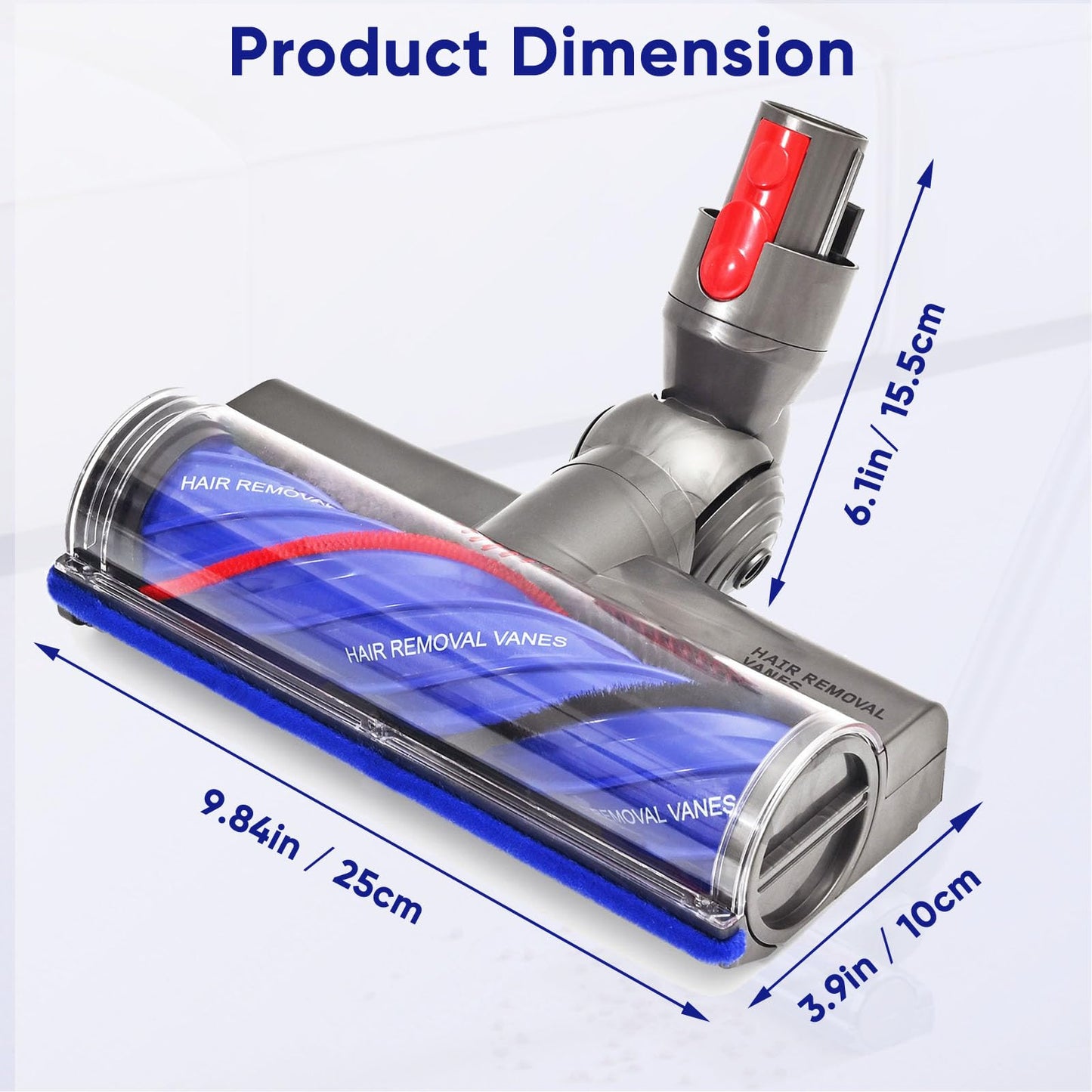 Upgrade Anti-Tangle Vacuum Attachments Head Replacement Parts for Dyson V7 V8, Cyclone V10,V11,V15 Cordless Vacuum Cleaner, Quick Release Motor-Head Brush Roller, for Carpets and Hardwood Floors