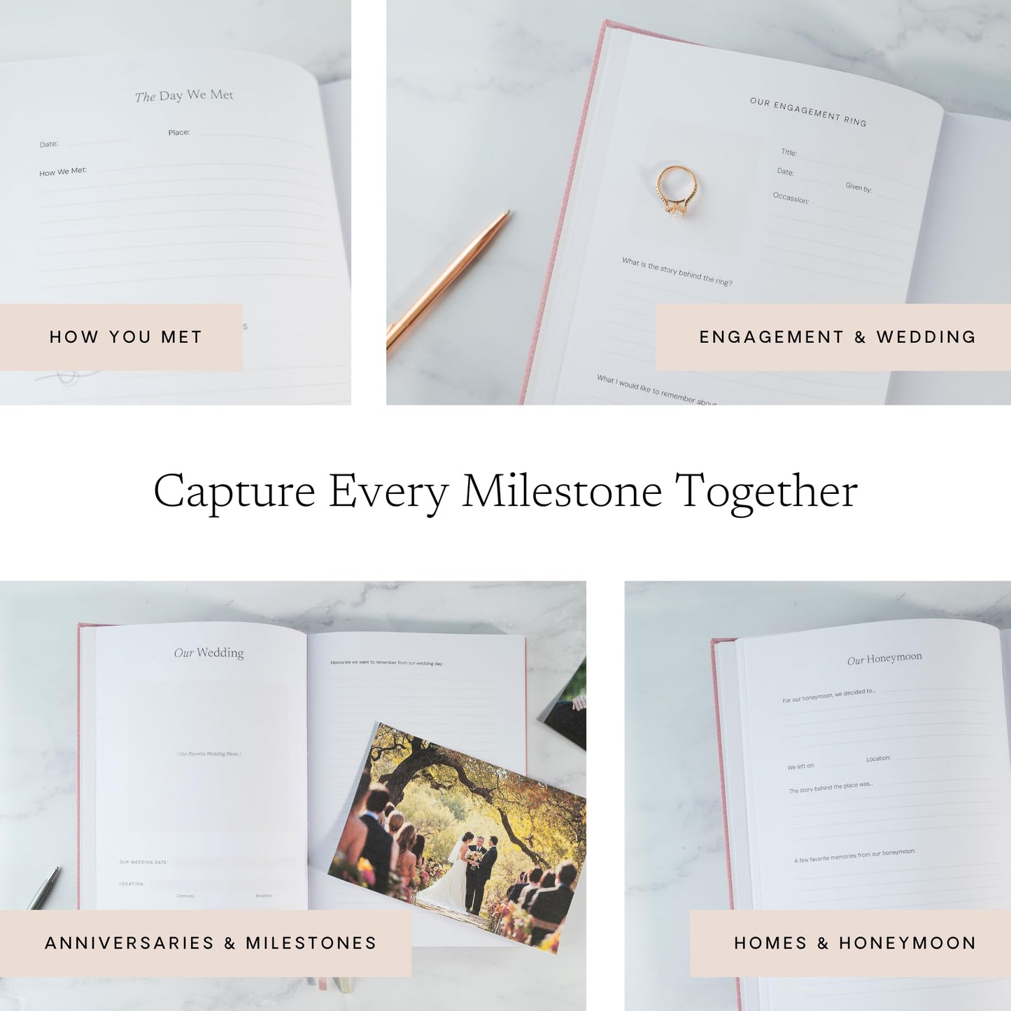 Anniversary Journal for Couples – Our Love Story Keepsake Book, Engagement & Anniversary Couples Gift for Men & Women, Wedding Memory Scrapbook, Great Gift Idea for Her